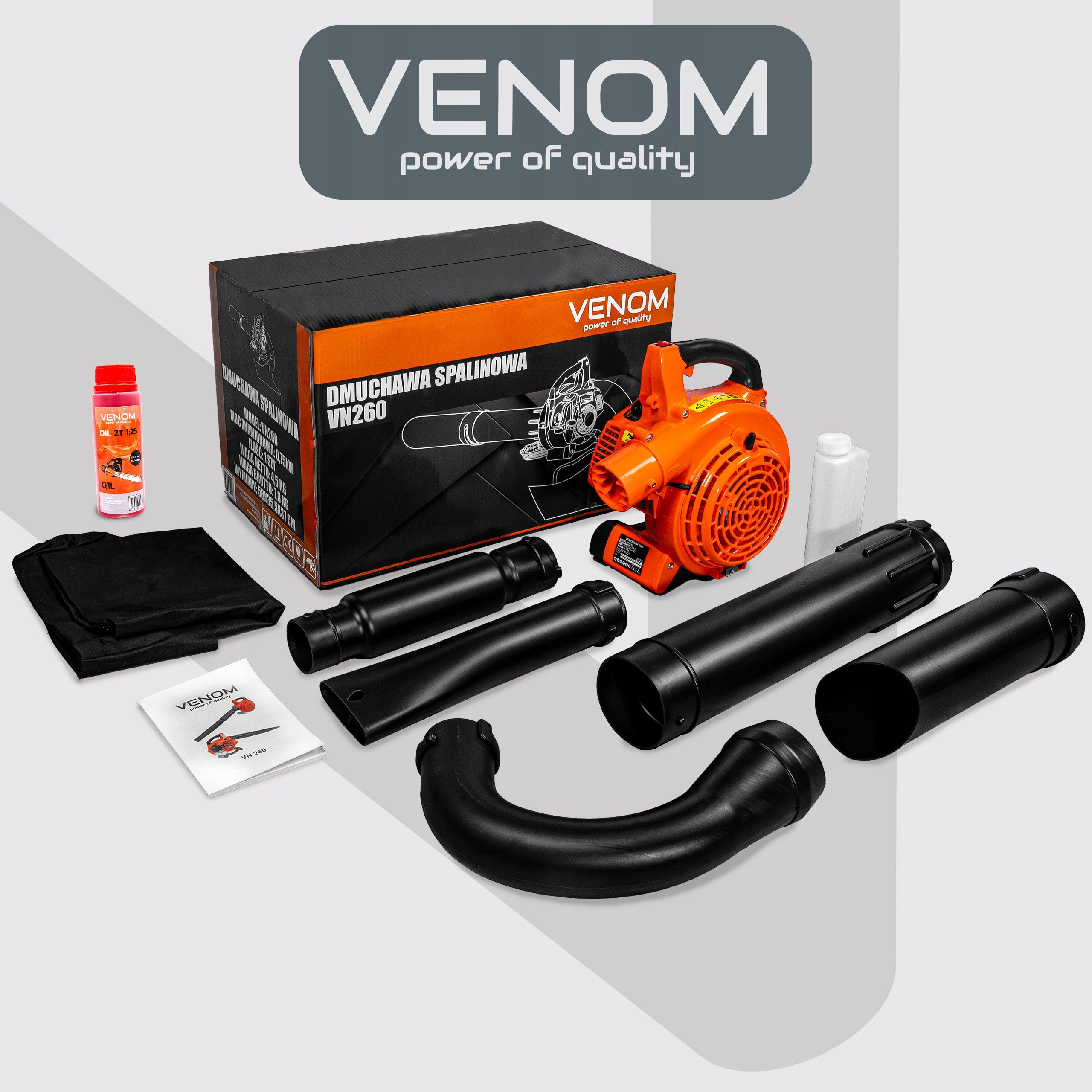 9in1 LEAF COMBUSTION BLOWER GARDEN VACUUM CLEANER SHREDDER BAG 55L Packaging status original