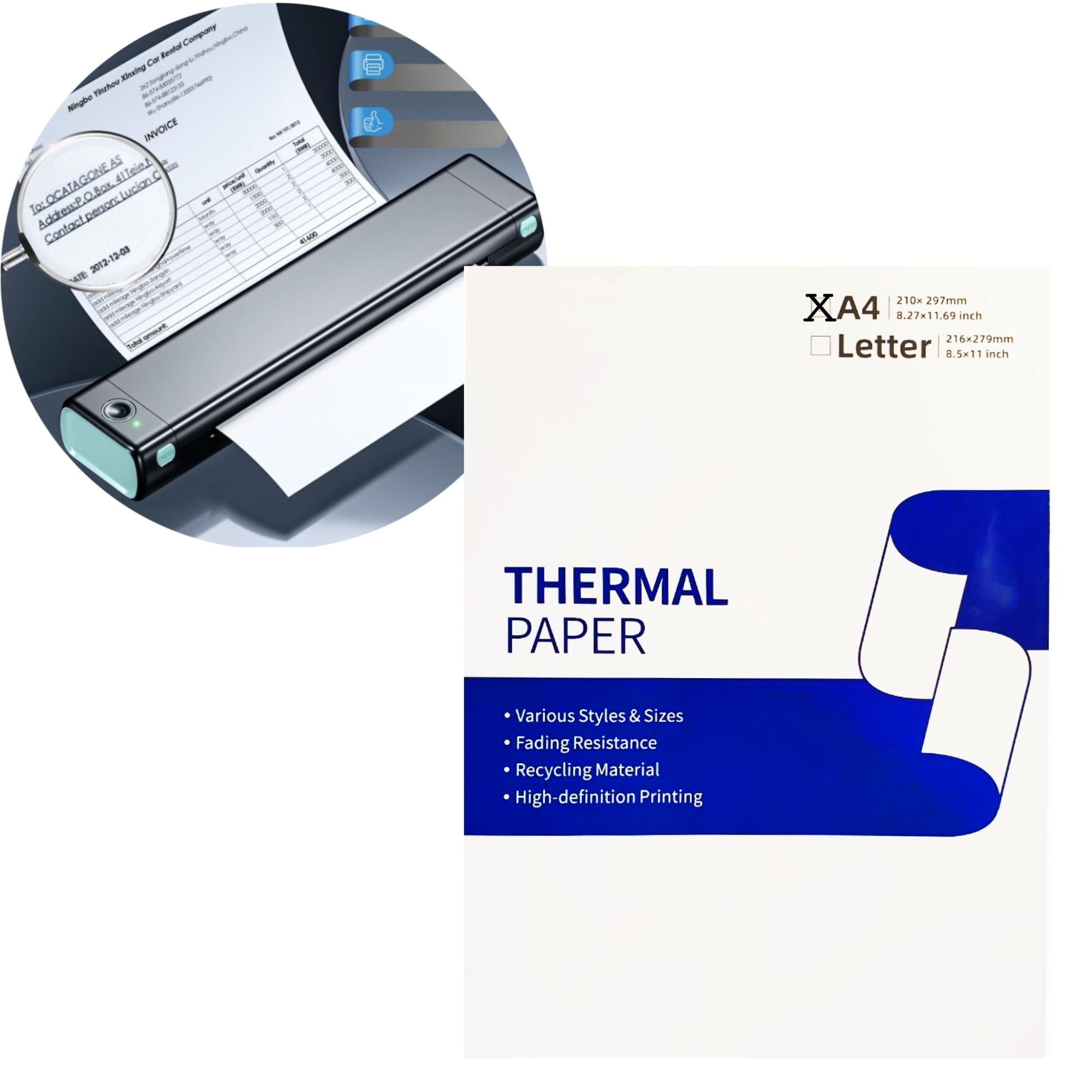 A4 Thermal Paper for Aimo M08F Q22 Portable Printer