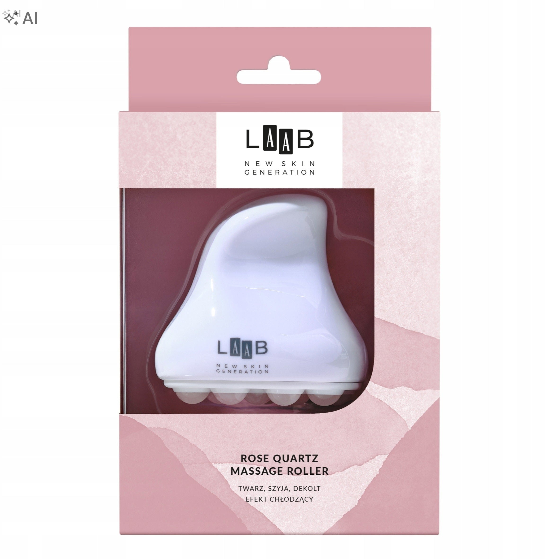 AA LAAB Rose Quartz Stone Face Roller with Cooling Effect Medical device no