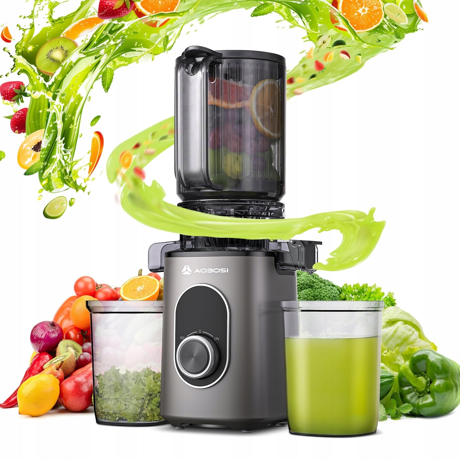 AAOBOSI juicer, slow-moving juicer for vegetables and fruits