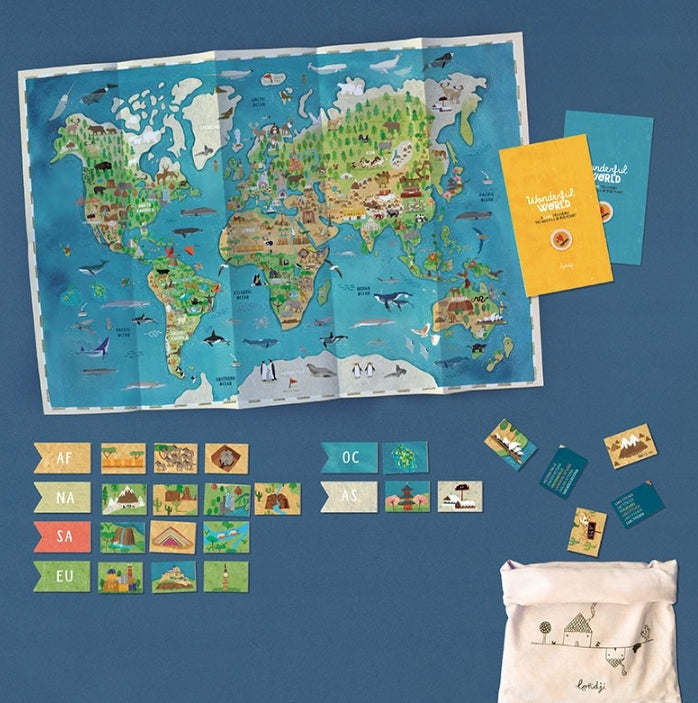 AB75 Educational game Wonderful World 100 places in the world Packaging status original