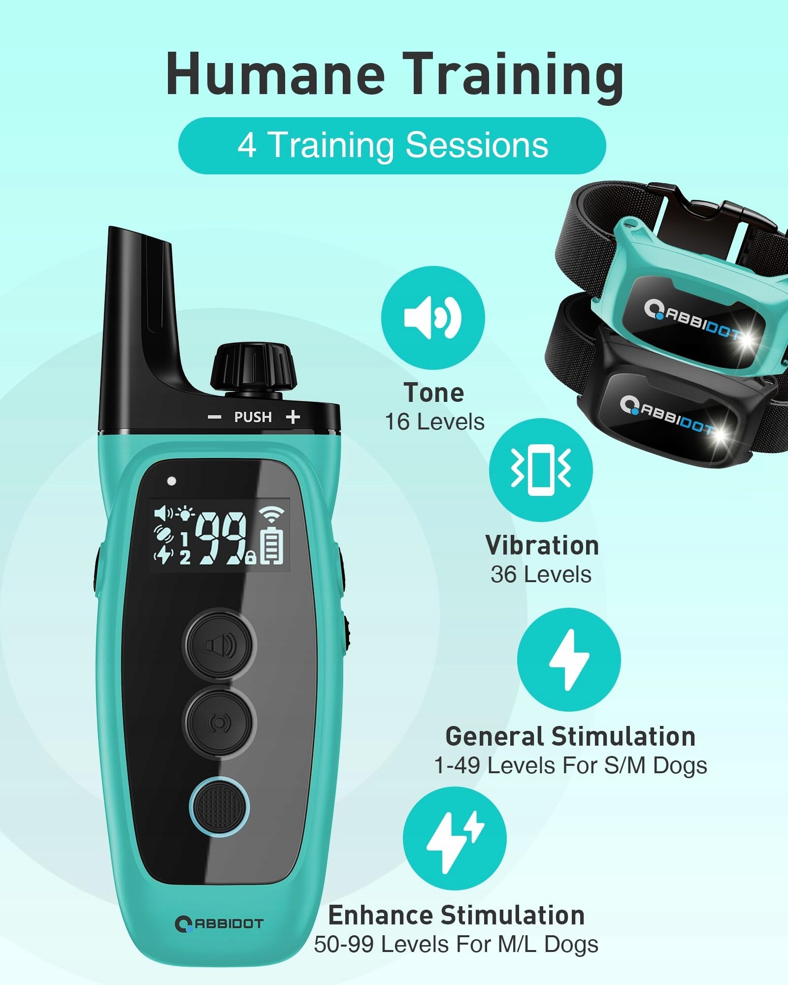 ABBIDOT-T50 Professional Electric Dog Training Collar Blue Packaging status original