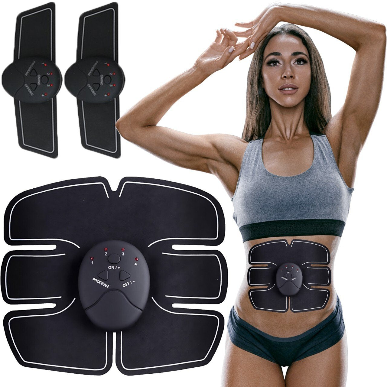 ABDOMINAL MUSCLE ELECTROSTIMULATOR BACK BUTTOCKS LEG MASSAGER 3in1