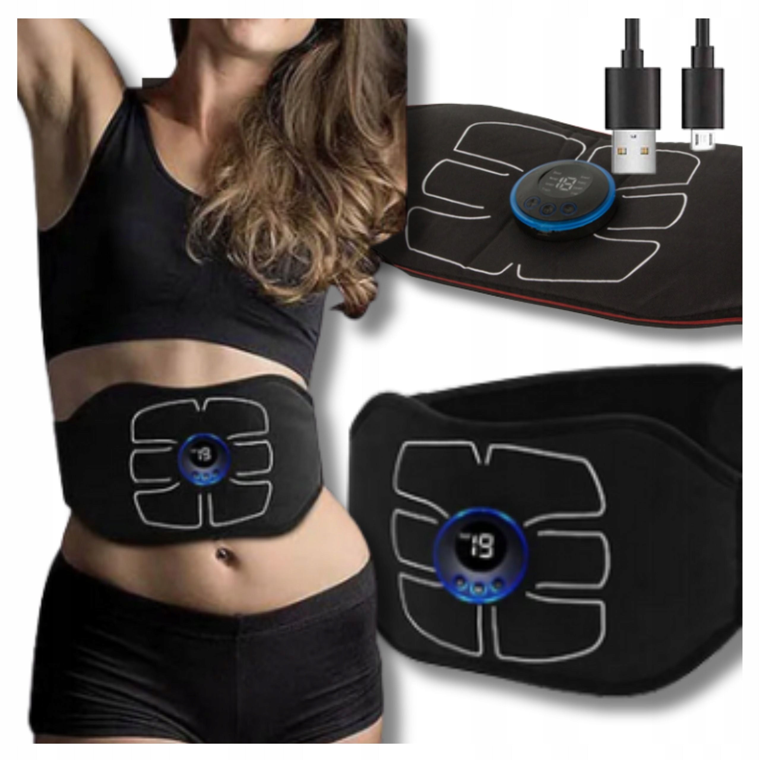 ABDOMINAL MUSCLE ELECTROSTIMULATOR BELT SLIMMING MASSAGE EMS STIMULATOR L/XL Manufacturer code 24002
