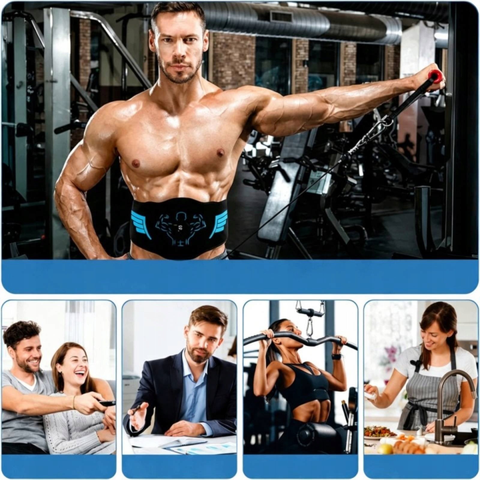 ABDOMINAL MUSCLE ELECTROSTIMULATOR SLIMMING BELT ABS UNIVERSAL 10 MODES Manufacturer code oshhni-54155780
