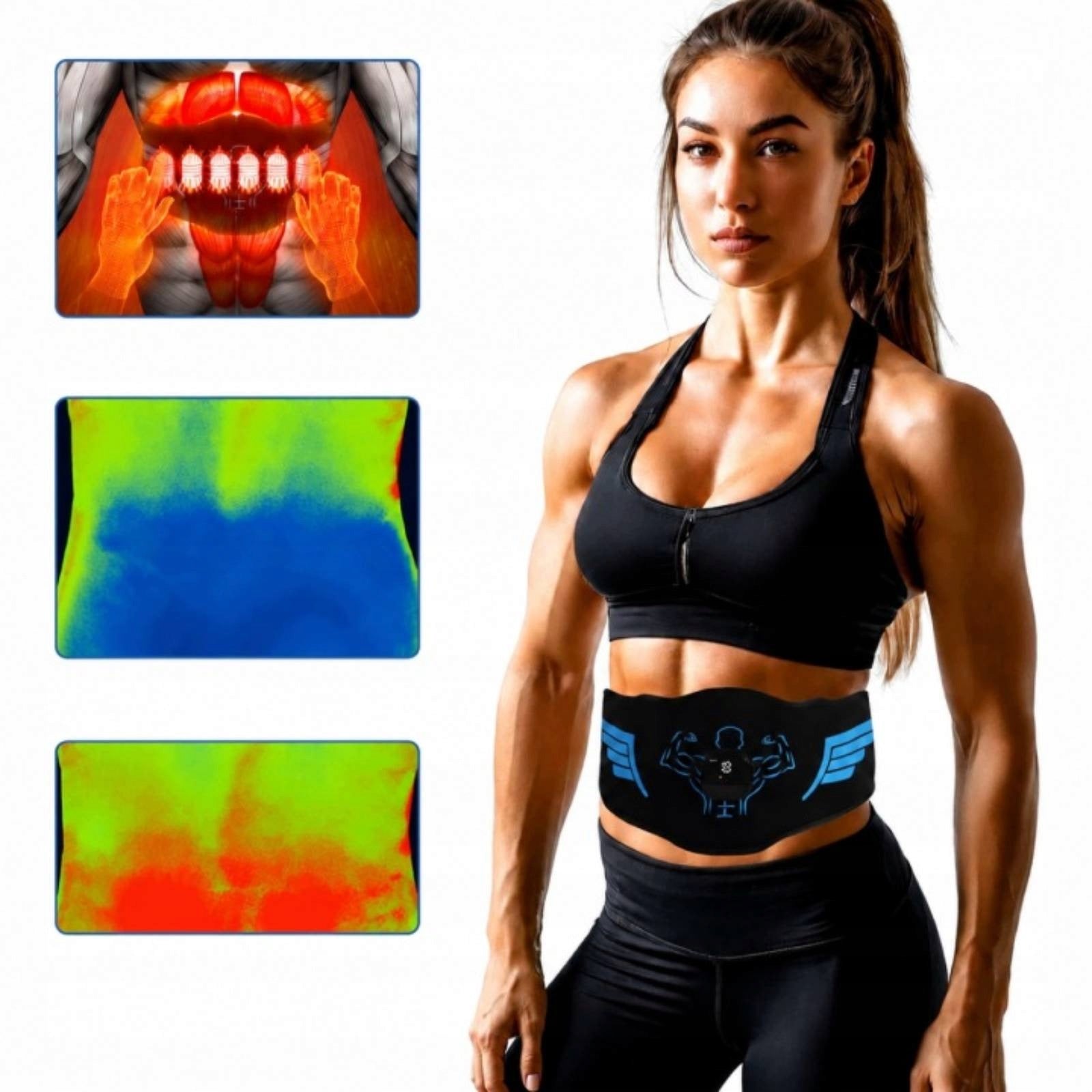 ABDOMINAL MUSCLE ELECTROSTIMULATOR SLIMMING BELT ABS UNIVERSAL 10 MODES
