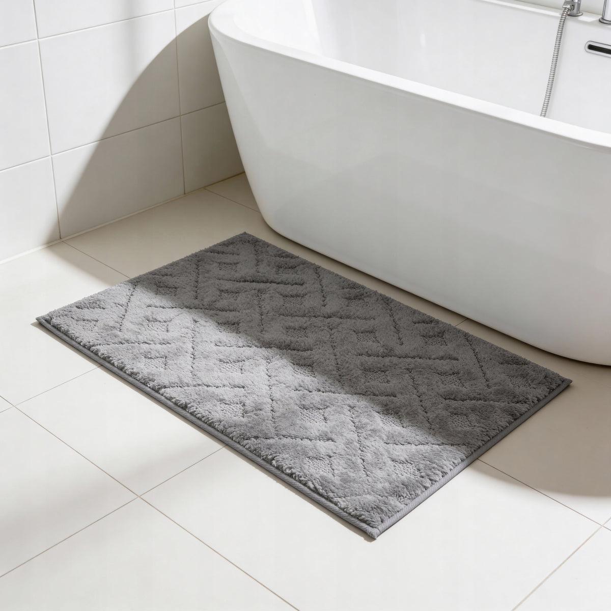 ABSORBENT BATHROOM RUG 60x40 GREY NON-SLIP SOFT MICROFIBER Manufacturer code ROD4124