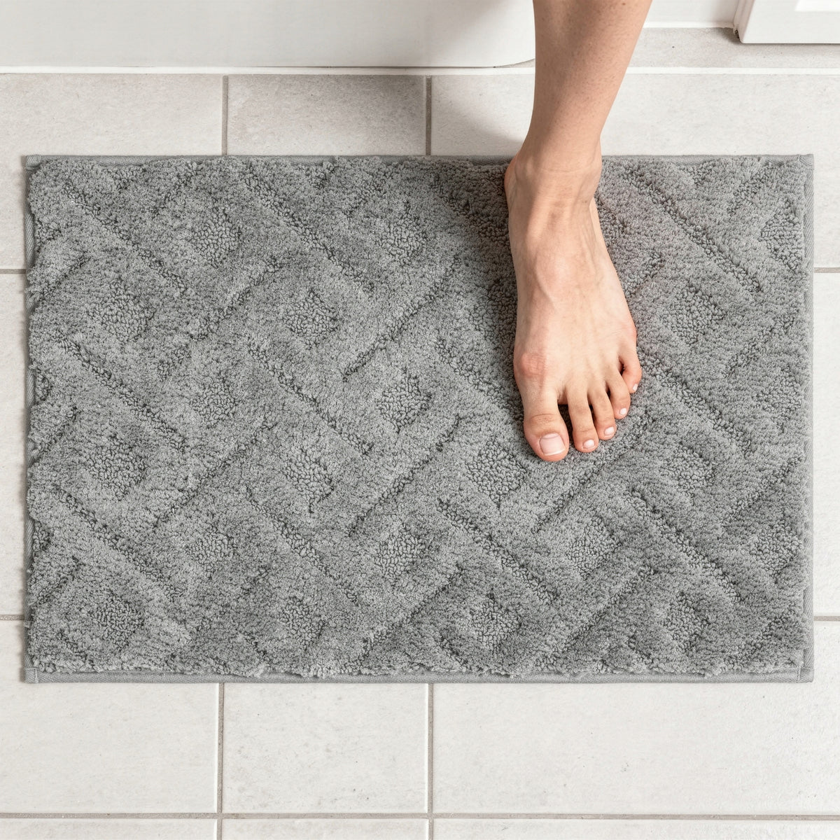 ABSORBENT BATHROOM RUG 60x40 GREY NON-SLIP SOFT MICROFIBER Packaging status original