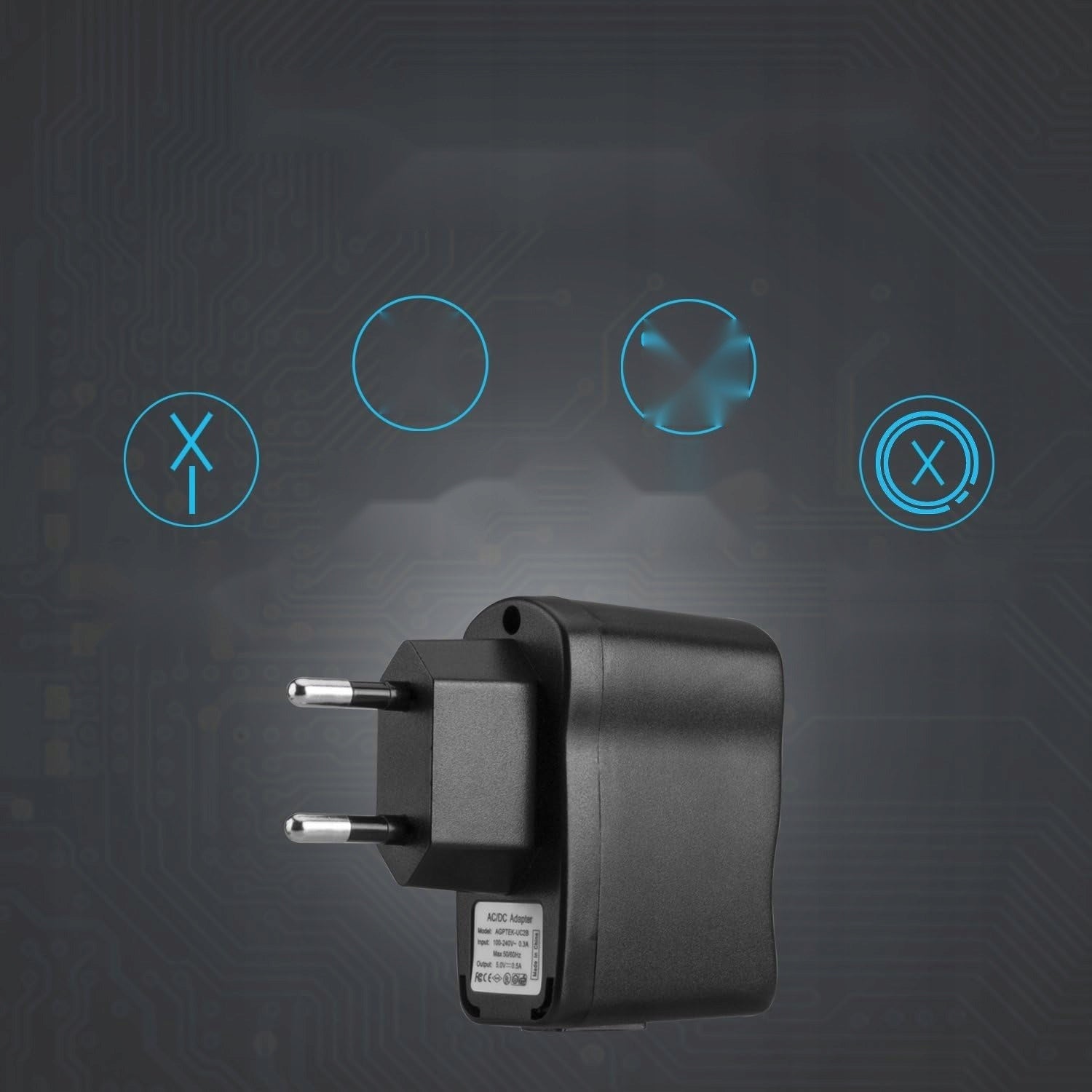 AC CHARGER 5V 500MA USB POWER ADAPTER UNIVERSAL FAST BLACK Manufacturer code 5908107904823