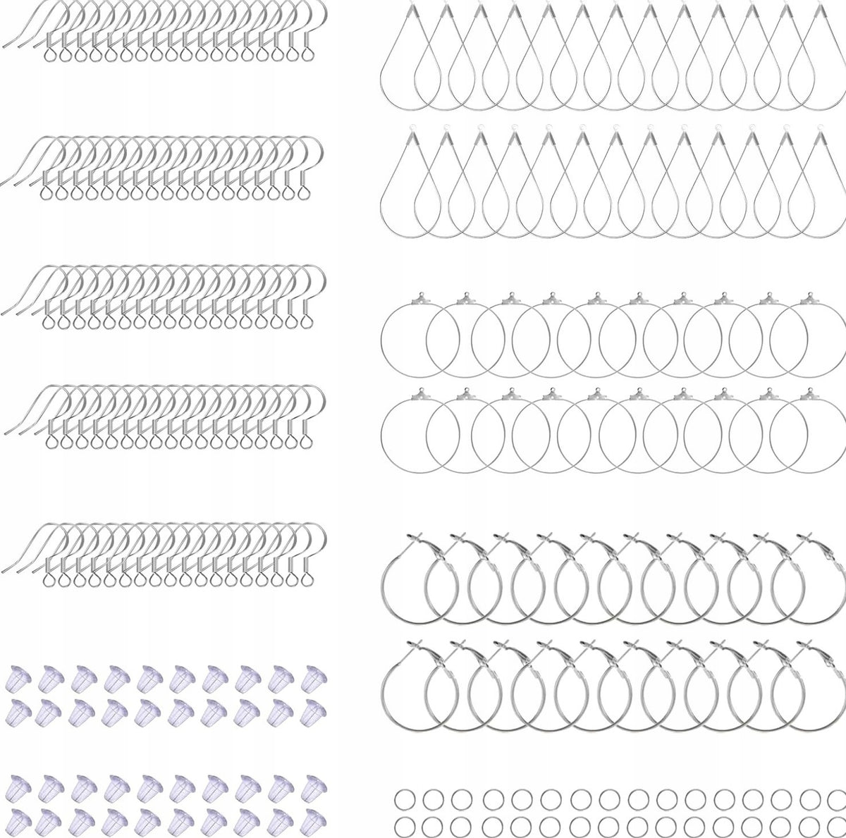 ACCESSORIES SET OF 400 PIECES FOR CREATING EARRINGS VARIOUS ELEMENTS METAL