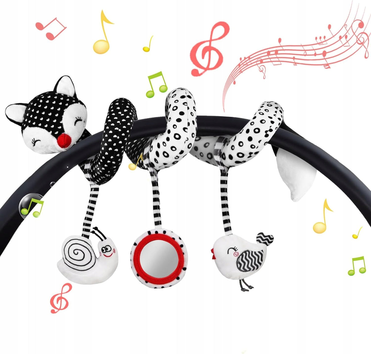 ACTIVITY SPIRAL FOR CAR SEAT CRIB STROLLER WITH RATCHETS 0M+