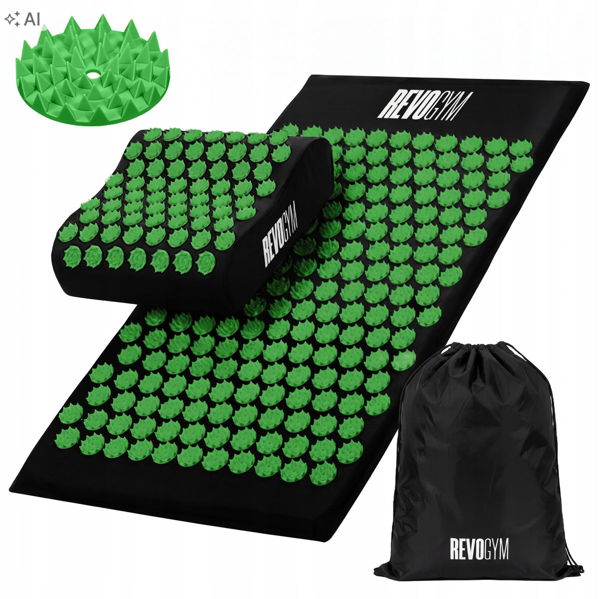 ACUPRESSURE MASSAGE SET MAT WITH SPIKES + PILLOW STIMULATING CIRCULATION