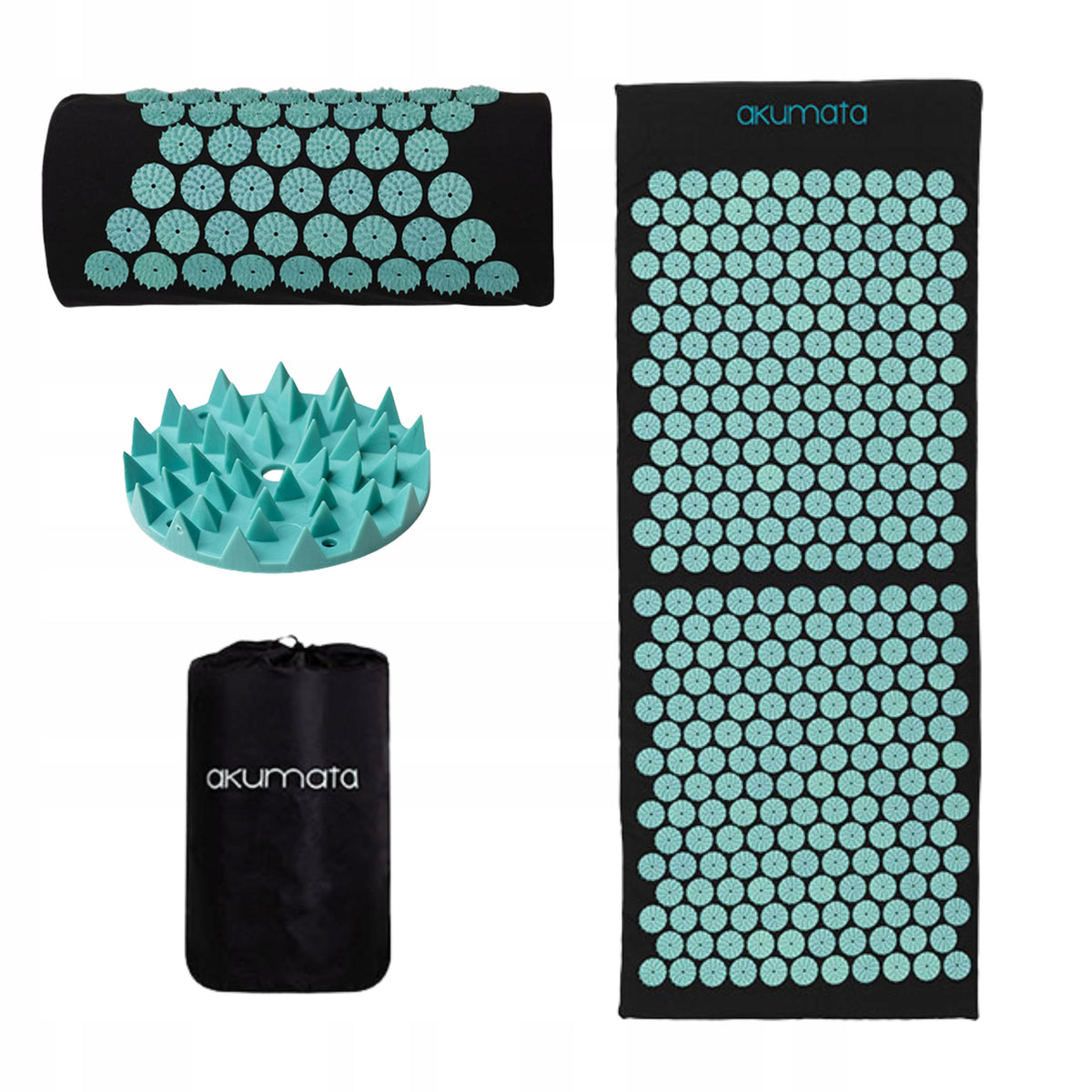 ACUPRESSURE MAT 110CM + MASSAGE PILLOW BLUE SET AKUMATA Packaging status original