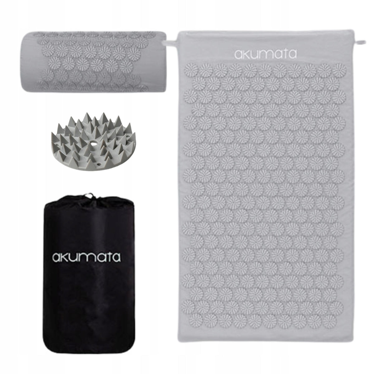 ACUPRESSURE MAT Polish SET WITH PILLOW GREY-GREY 73CMX43CM AKUMATA
