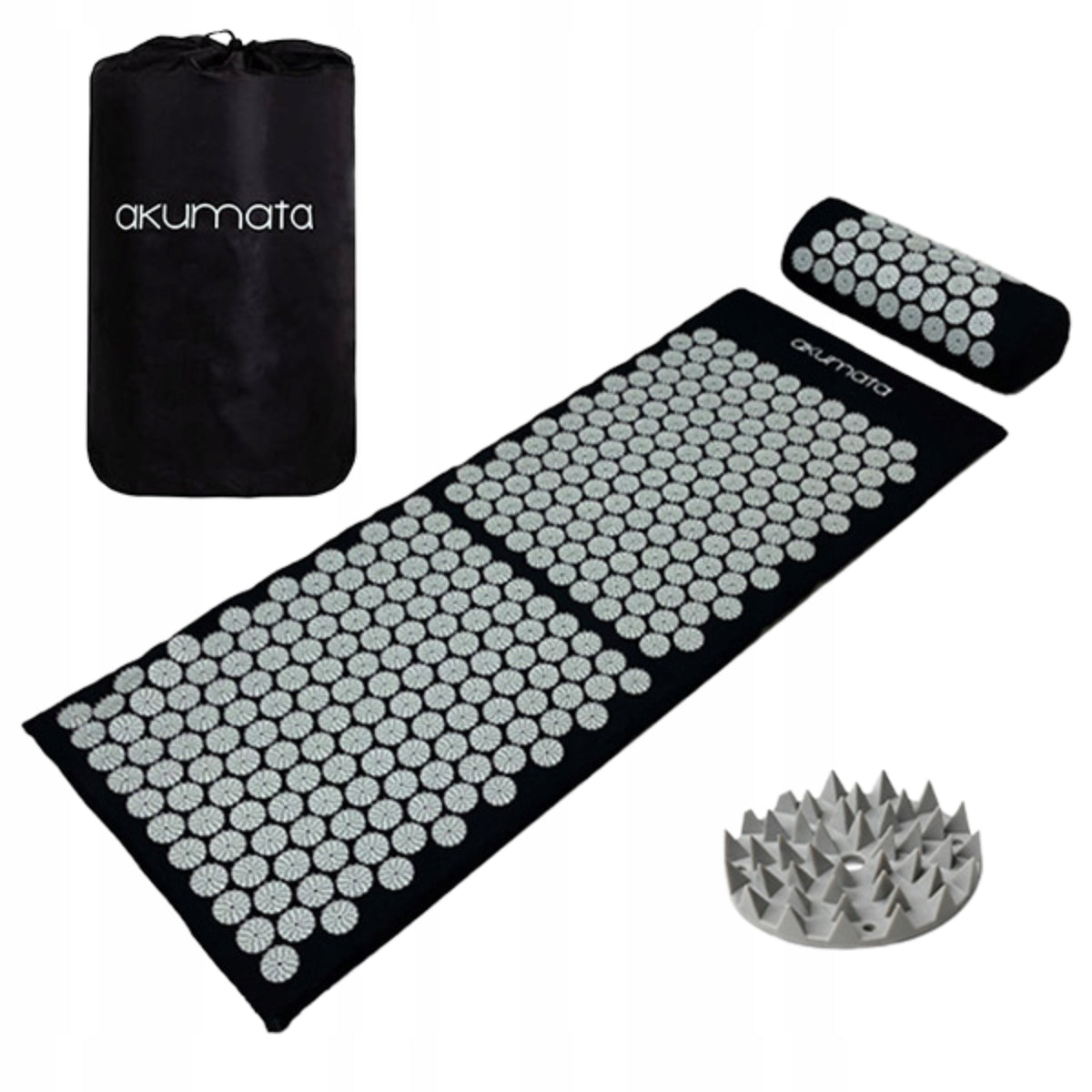 ACUPRESSURE MAT SET WITH PILLOW GREY 110CM XXL COTTON AKUMATA Packaging status original