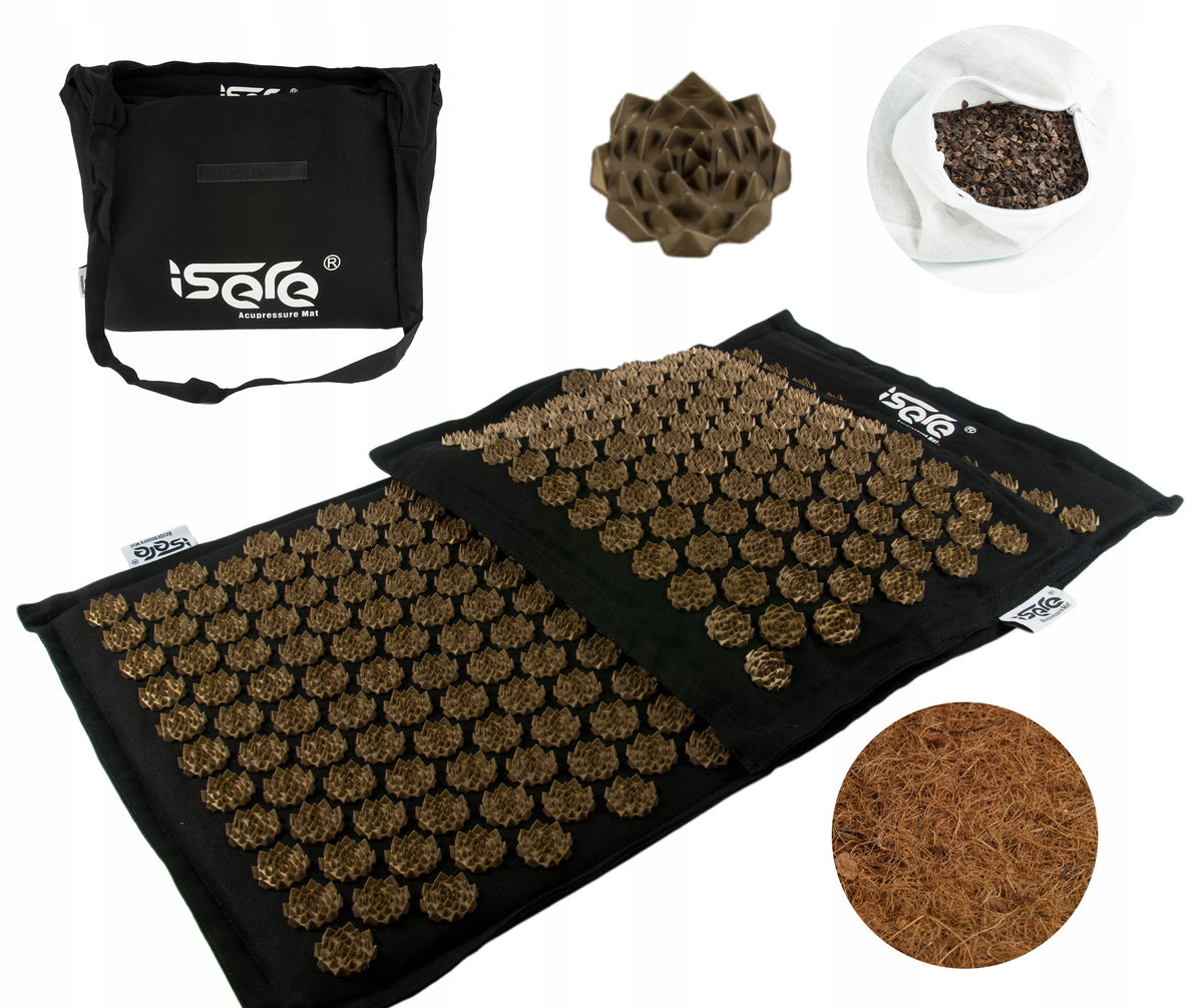 ACUPRESSURE MAT WITH SPIKES BLACK ECO ISERE