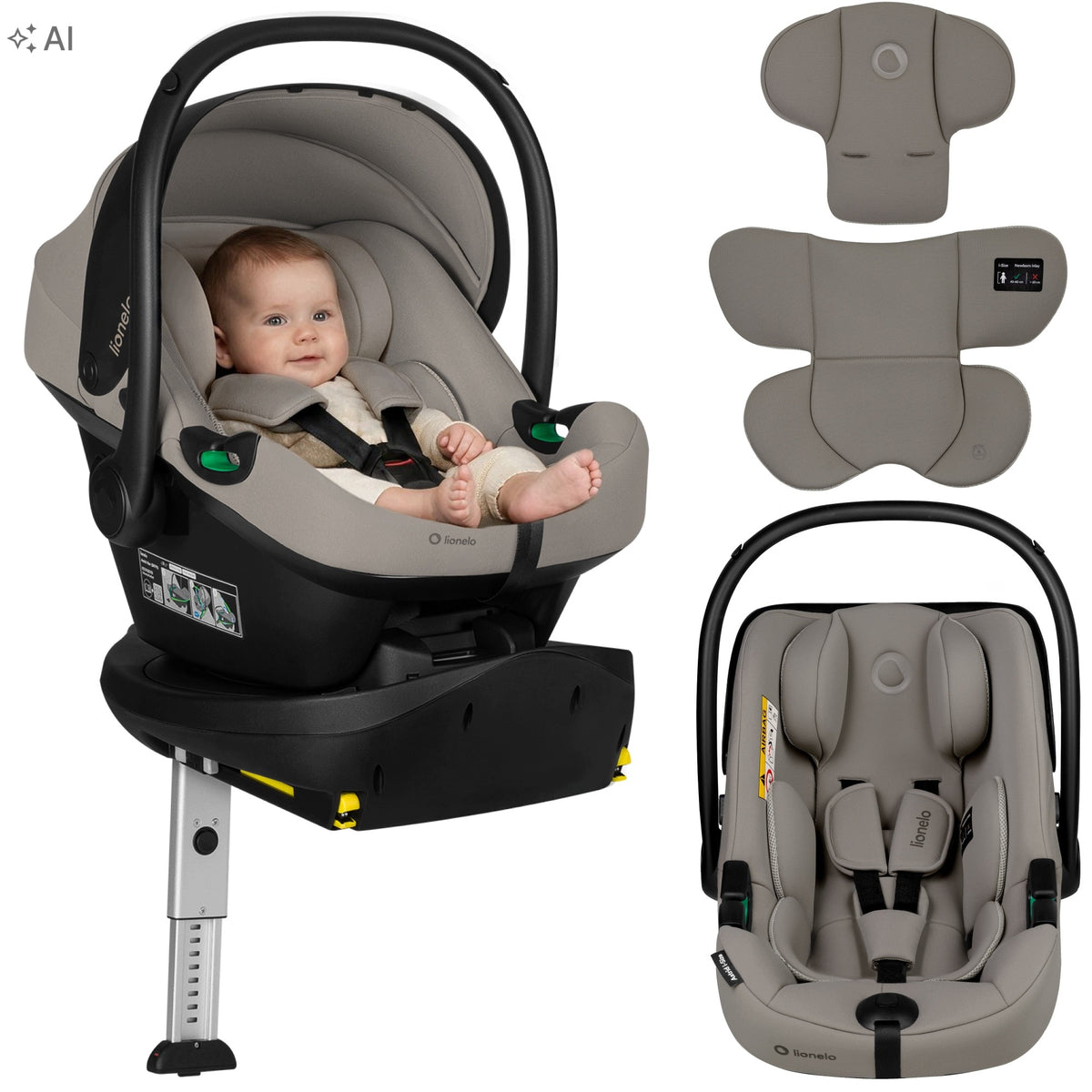 ADAC car seat with BASE 40-86 cm set Lionelo Astrid i-Size SET + Packaging status original