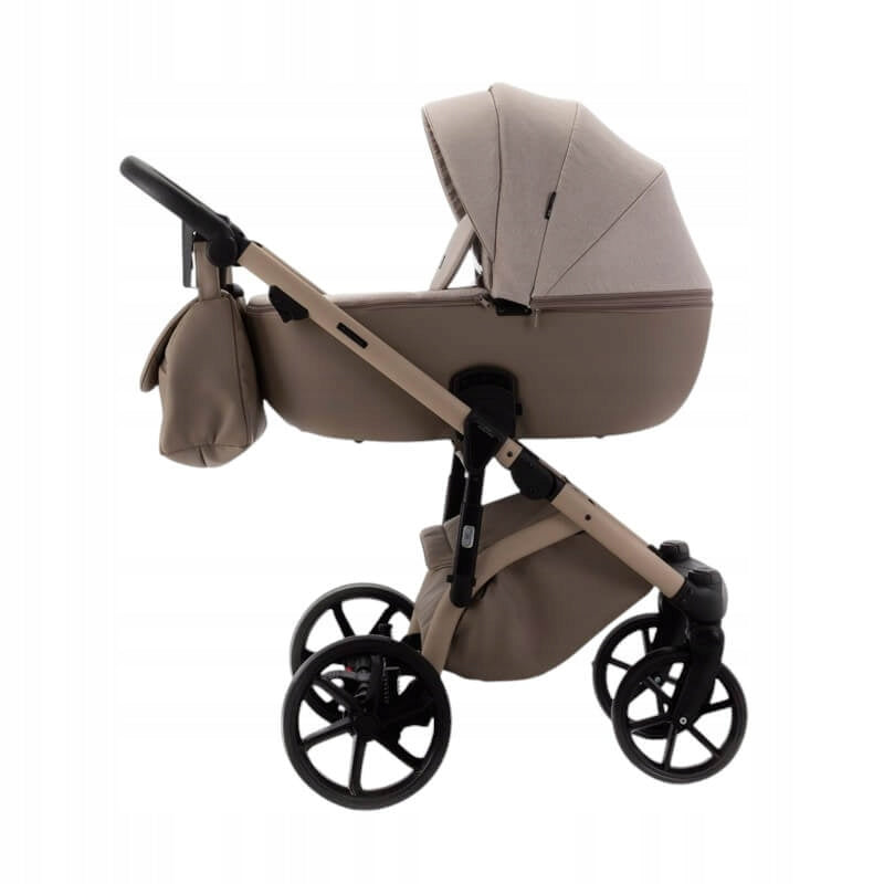 ADAMEX NOLA NATURA stroller 4in1 + SEAT BUZ PRO + BASE ISOFIX / 4 CAPPUCCINO Brand Adamex
