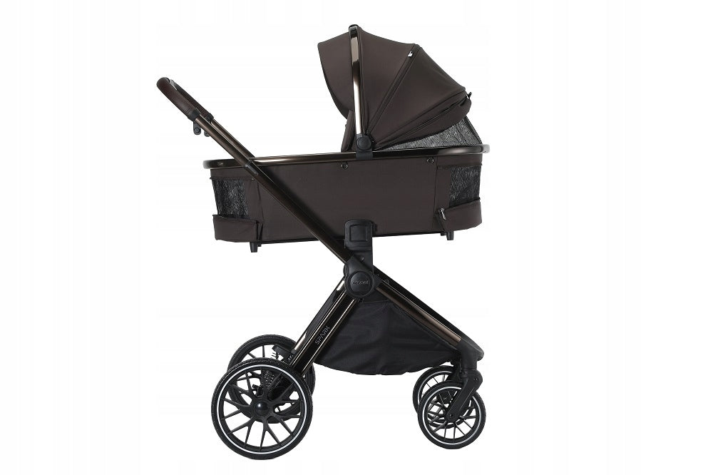 ADAMEX SPARK CHOCOLATE BROWN trolley 4in1 BUZ PRO + ROTARY BASE I-SOFIX Manufacturer code ADAMEX SPARK CHBROWN 4w1 BUZ PRO GR