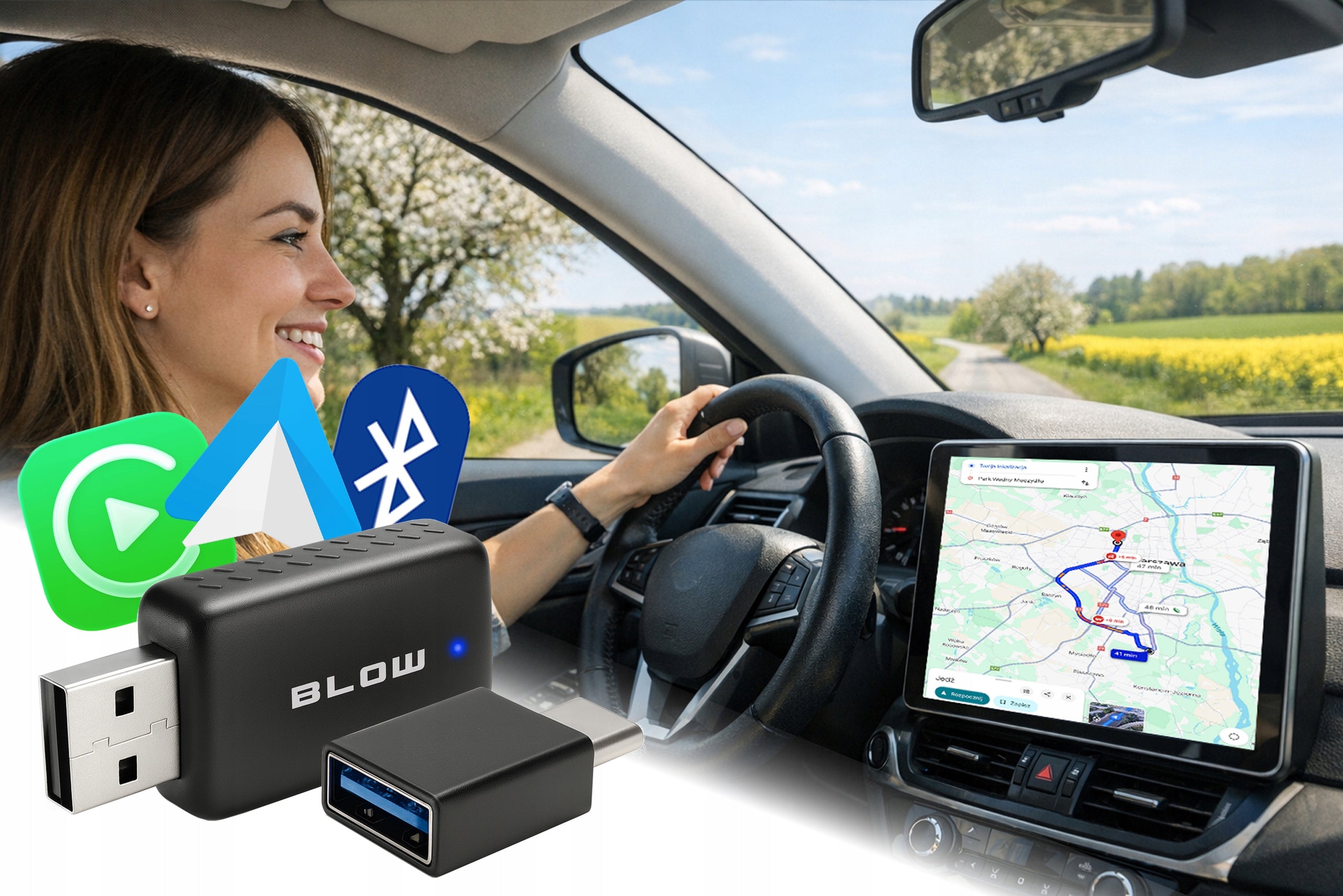 ADAPTER MODULE CARPLAY ANDROID AUTO WIRELESS WIFI BLUETOOTH MINI PRO Packaging status original