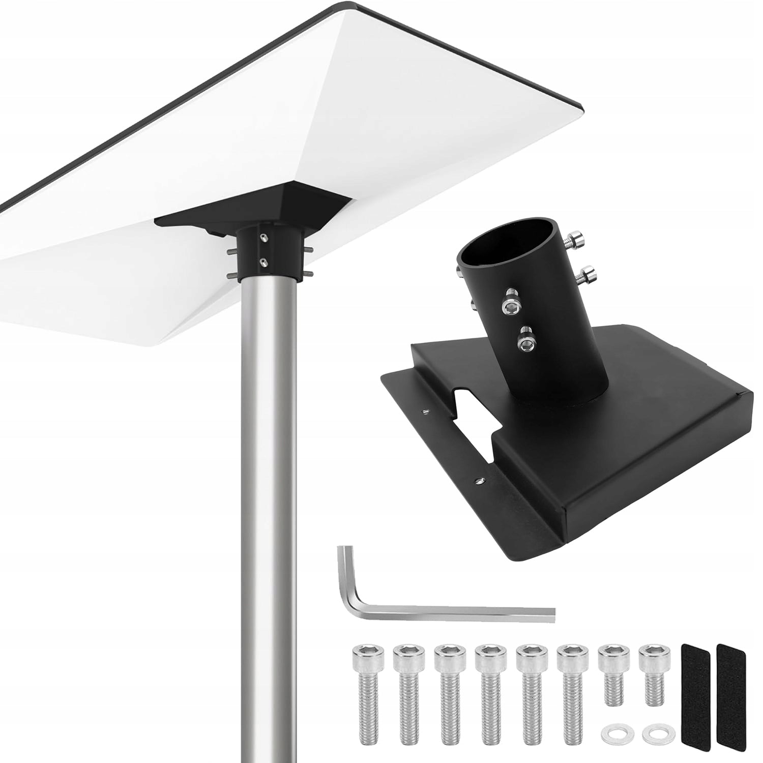 ADAPTER MOUNTING BRACKET FOR STARLINK GEN 3 V3 ANTENNA, FOR PIPES, METAL