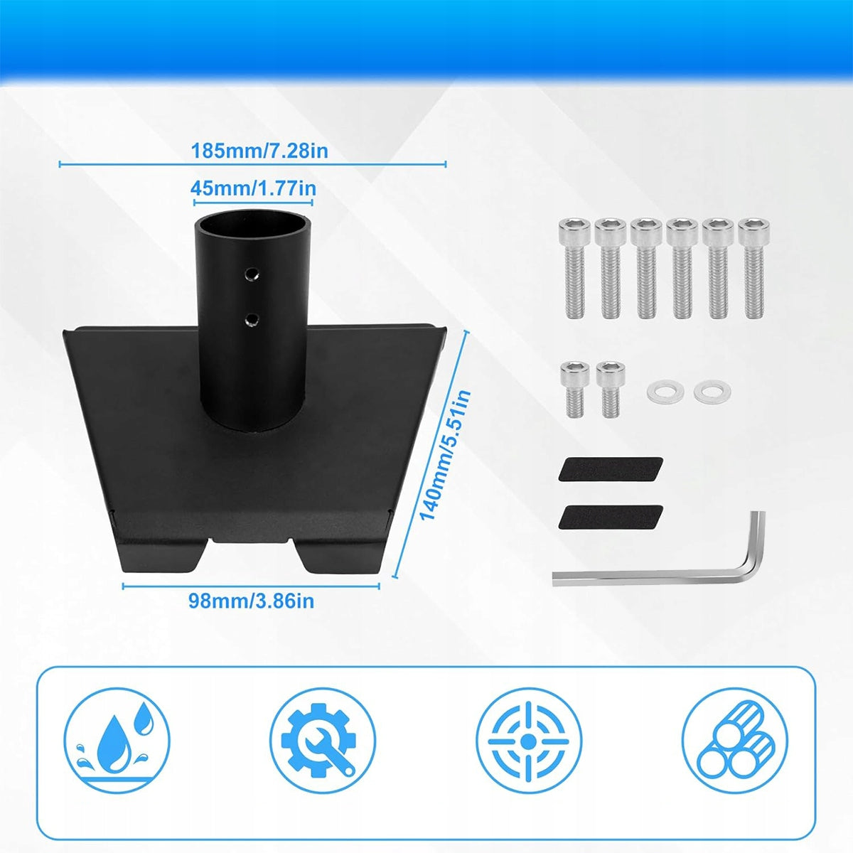ADAPTER MOUNTING BRACKET FOR STARlink Gen 3 ANTENNA, FOR PIPES, METAL Manufacturer code 4016858531111