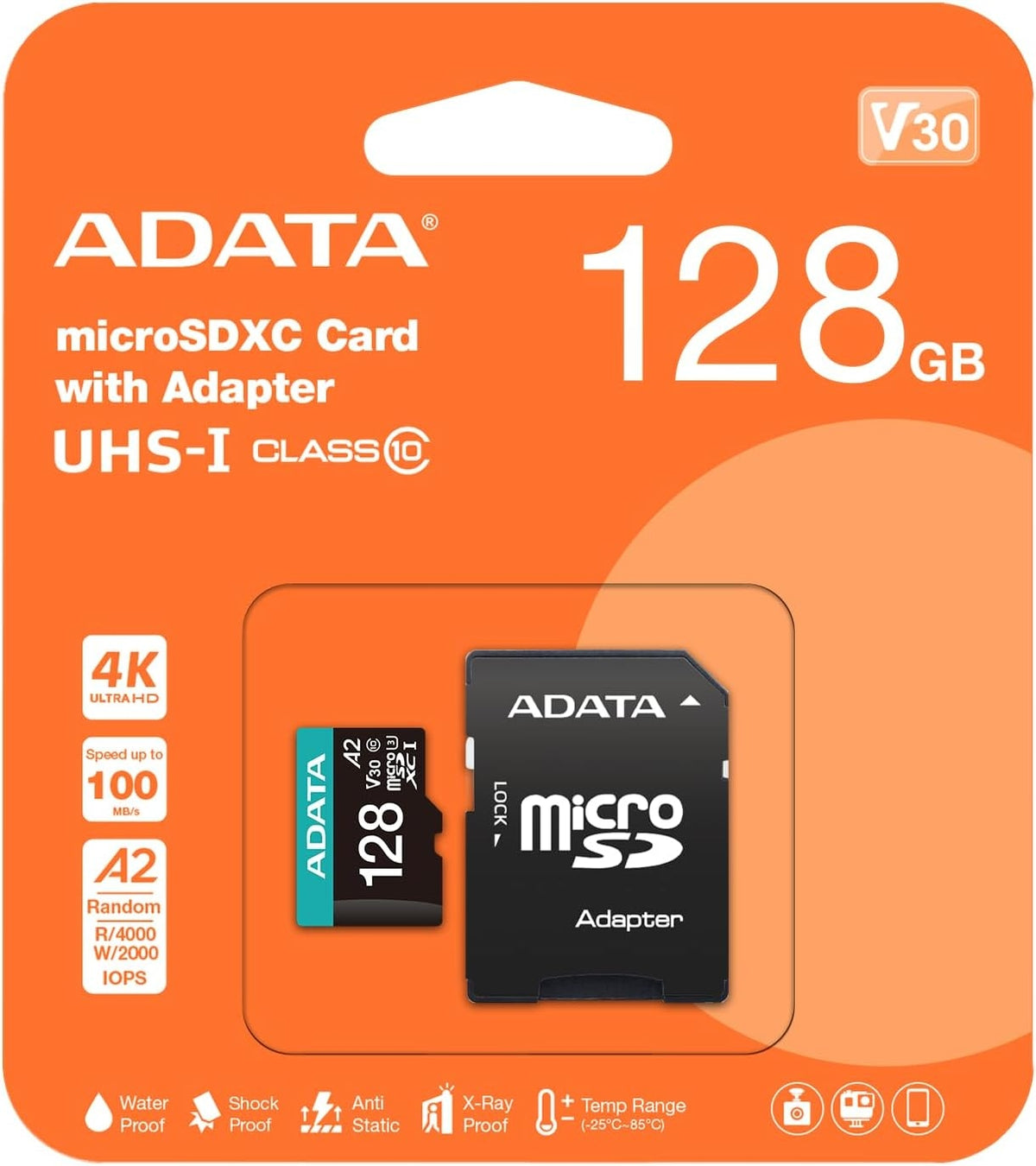ADATA AUSDX128GUI3V30SA2-RA1 memory card Premier Pro 128GB microSD SDXC