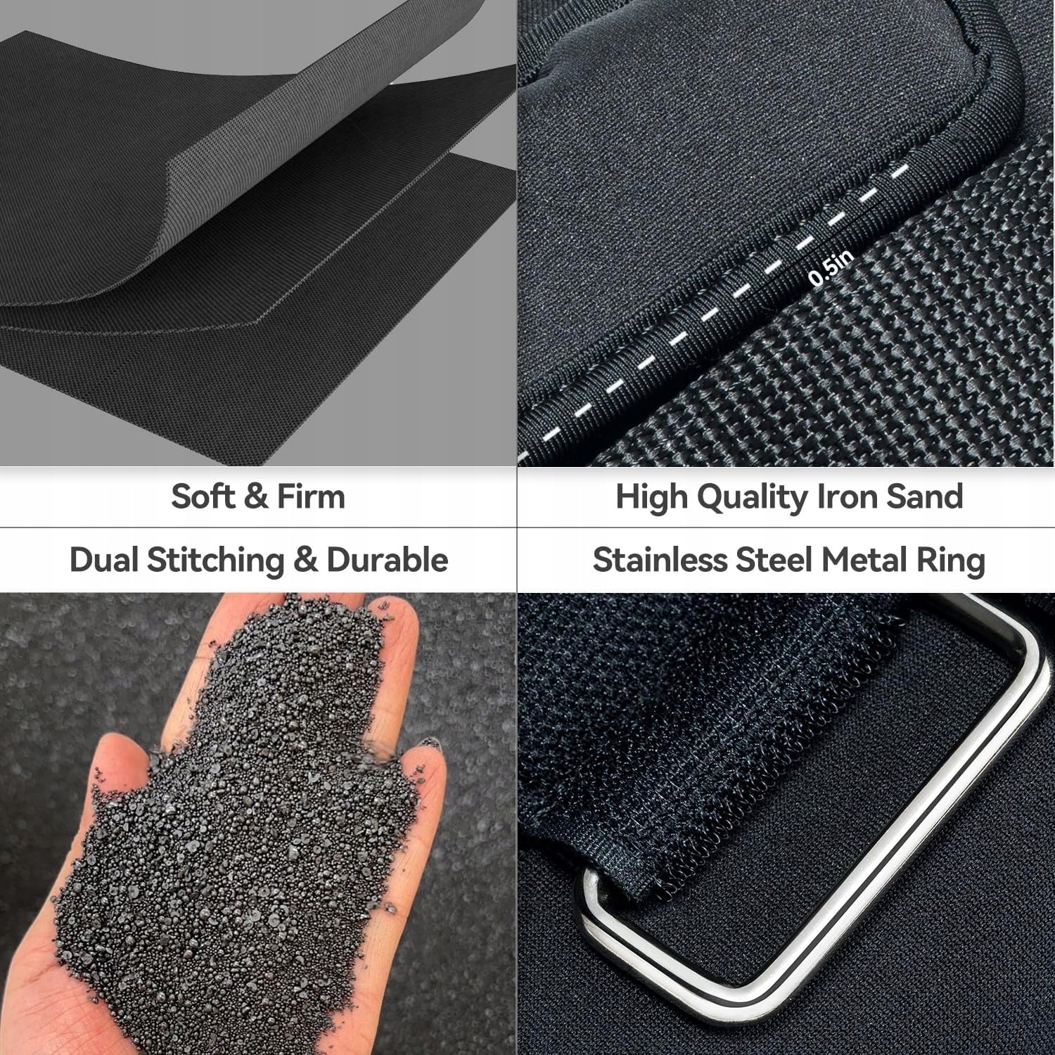 ADJUSTABLE ANKLE WEIGHTS FROM 0,5 TO 2,3 KG PER ANKLE Weight (mass) 0.9 kg