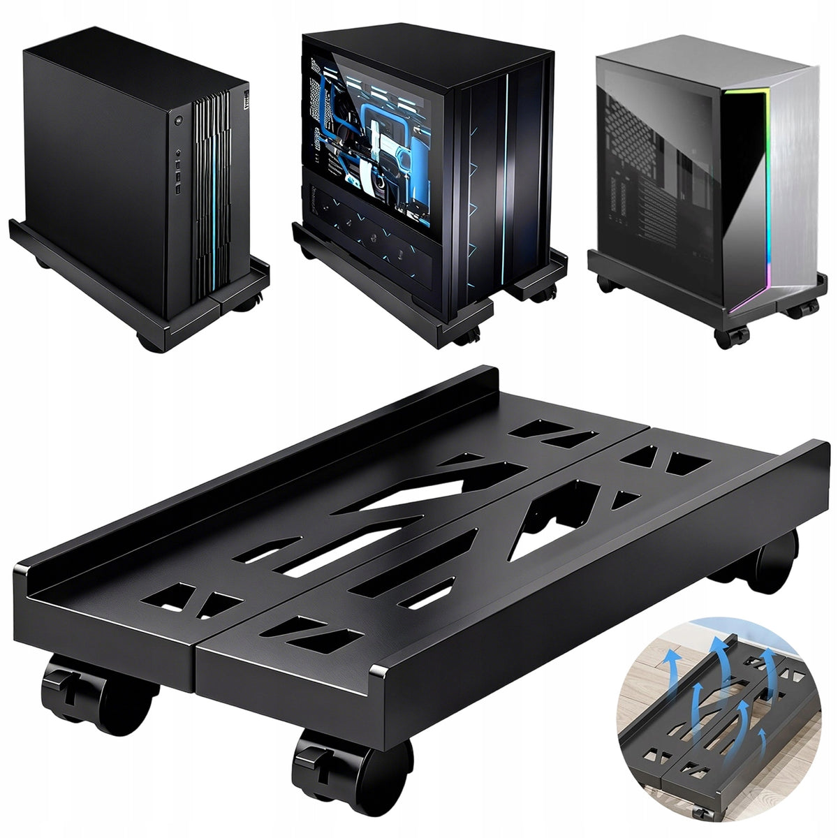 ADJUSTABLE DESK COMPUTER STAND UNIVERSAL PROCESSOR HOLDER Manufacturer code WÓZEK PODSTAWA