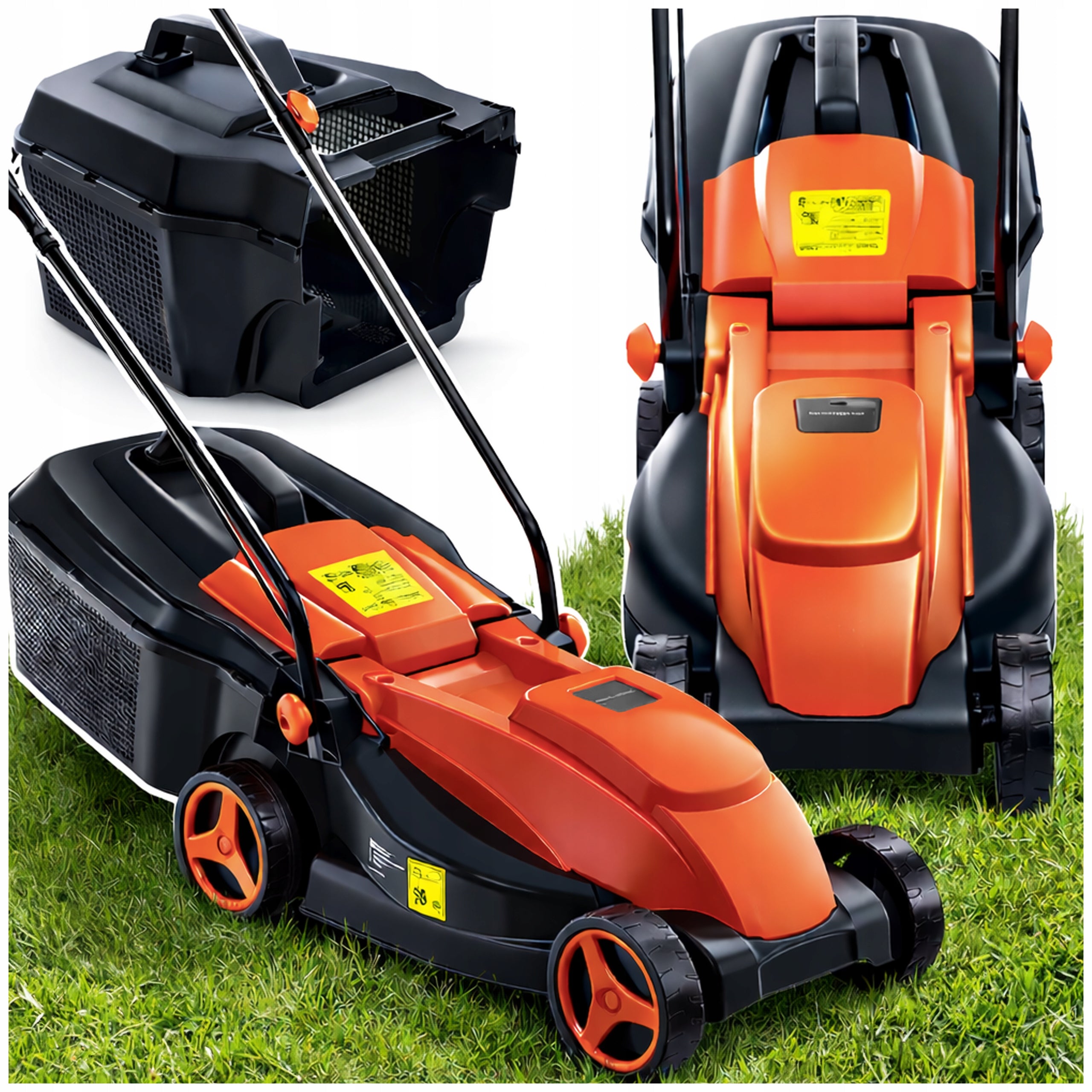 ADJUSTABLE ELECTRIC LAWN MOWER LIGHT STRONG LARGE BASKET 2100W