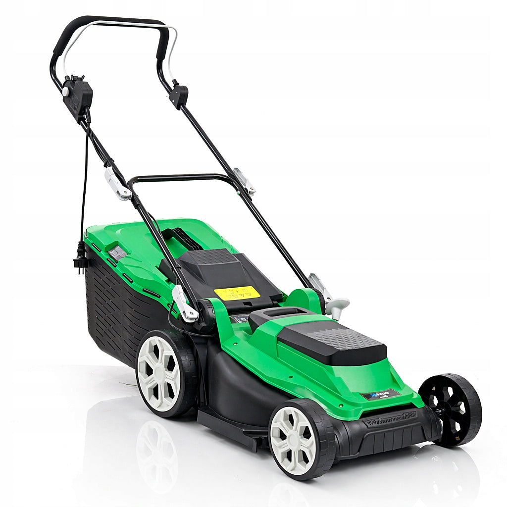 ADJUSTABLE ELECTRIC LAWN MOWER LIGHT STRONG LARGE BASKET 45L 1600W Manufacturer code B5621 KOSIARKA ELEKTRYCZNA DO TRAWY BAUG