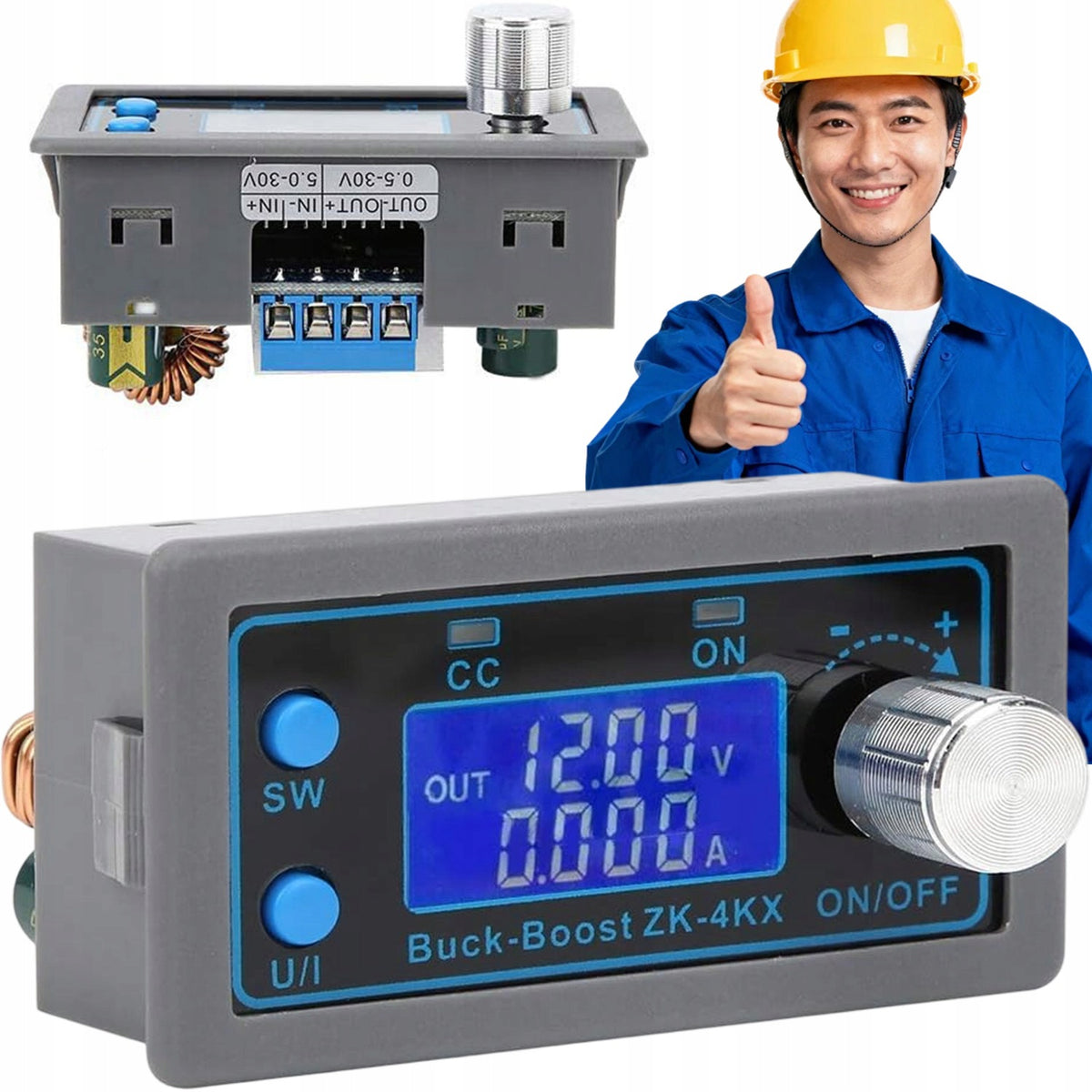 ADJUSTABLE VOLTAGE CONVERTER 0.5-30V 4A DC-DC LCD PRESSURE REGULATOR