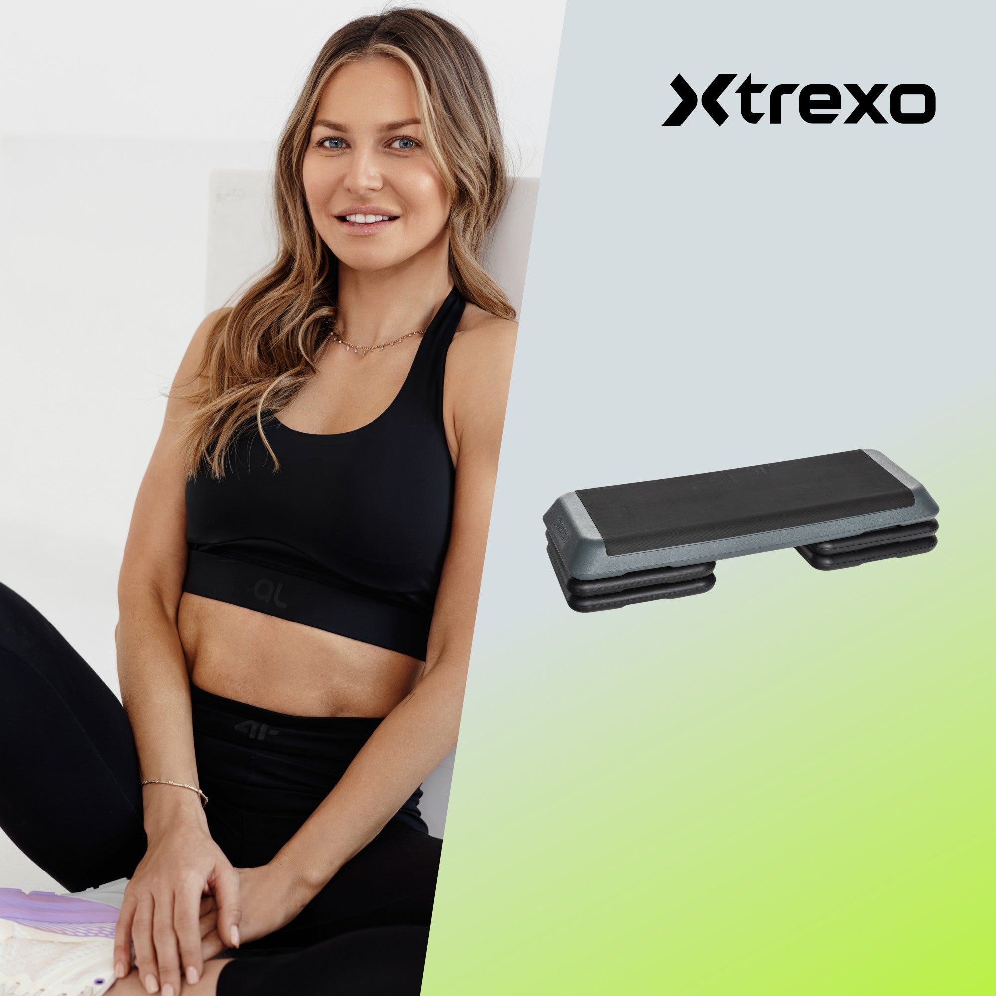 ADJUSTABLE step for fitness exercises XTREXO aerobics 3 DEGREES platform Packaging status original
