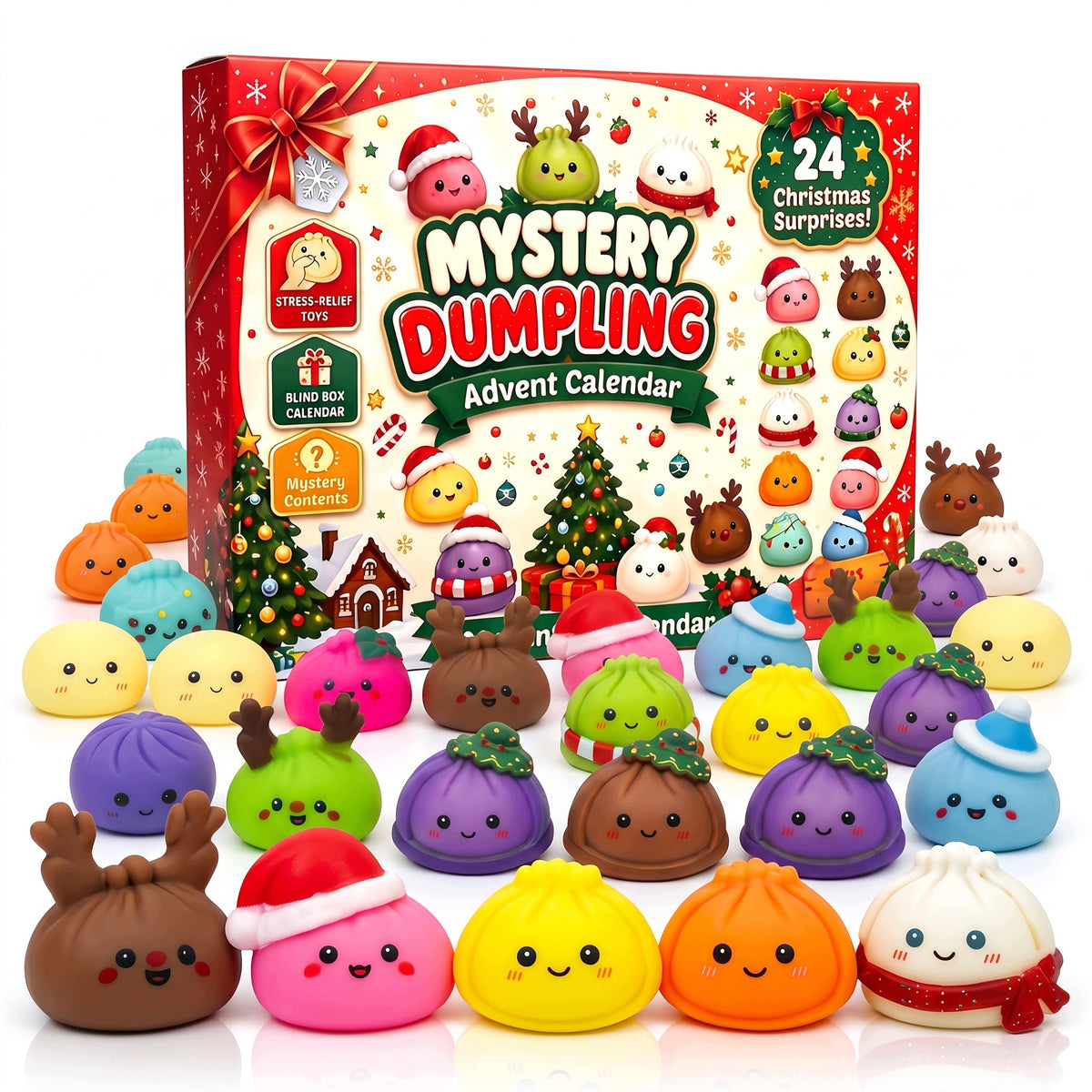 ADVENT CALENDAR 24 SQUISHIES squishy DUMPLING Set Christmas Gift