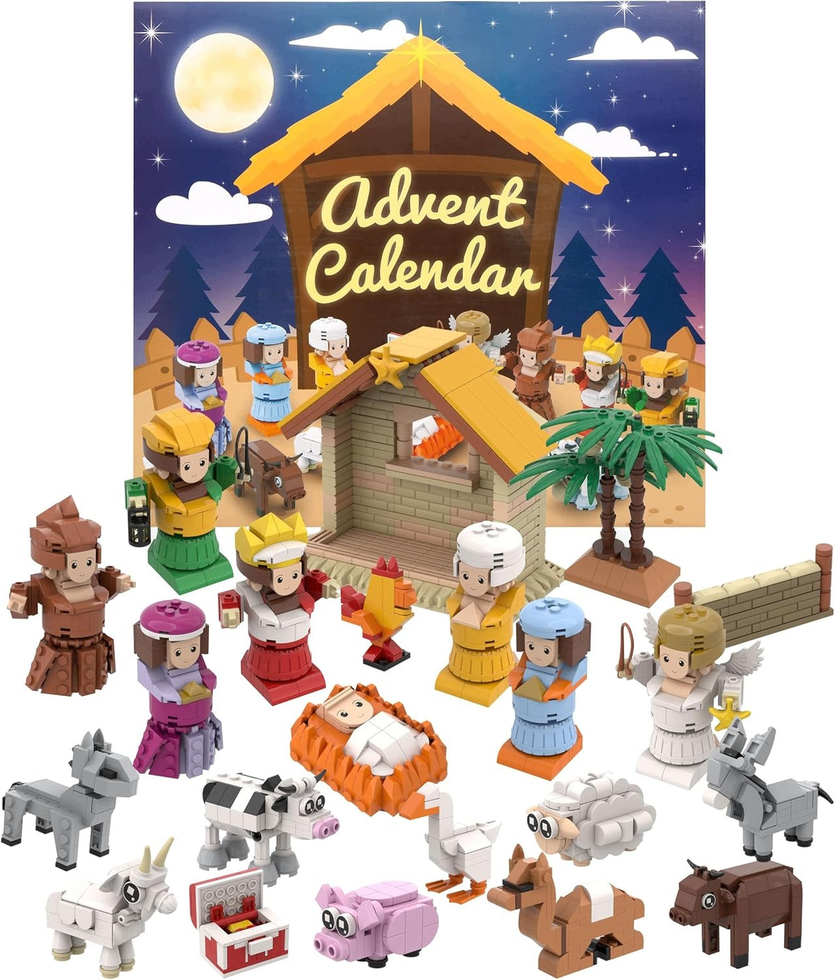 ADVENT CALENDAR BLOCKS FIGURINES NATIVITY SCENE 3JF