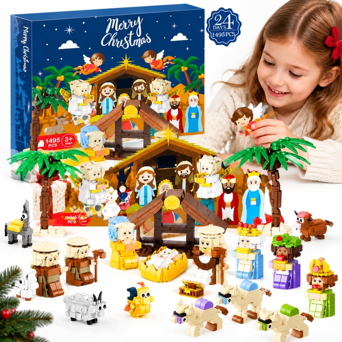 ADVENT CALENDAR BLOCKS FIGURINES NATIVITY SCENE