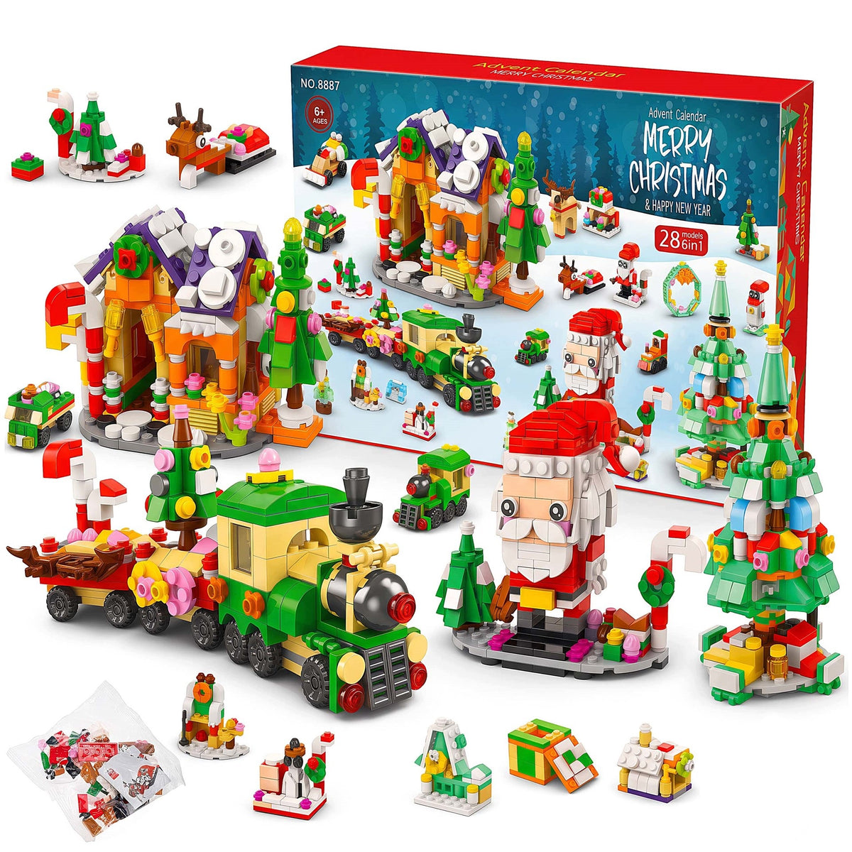 ADVENT CALENDAR CHRISTMAS BLOCKS 24 SETS BLOCKS GIFT FIGURINES CHILDREN