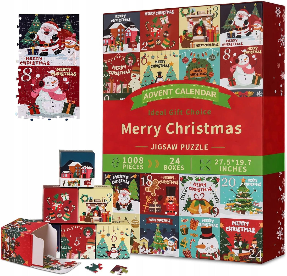 ADVENT CALENDAR CHRISTMAS THEMES 24x puzzle Puzzle 1008 element.Q55 Manufacturer code KALENDARZ ADWENTOWY 1008 ELEMENTÓW POJAZD