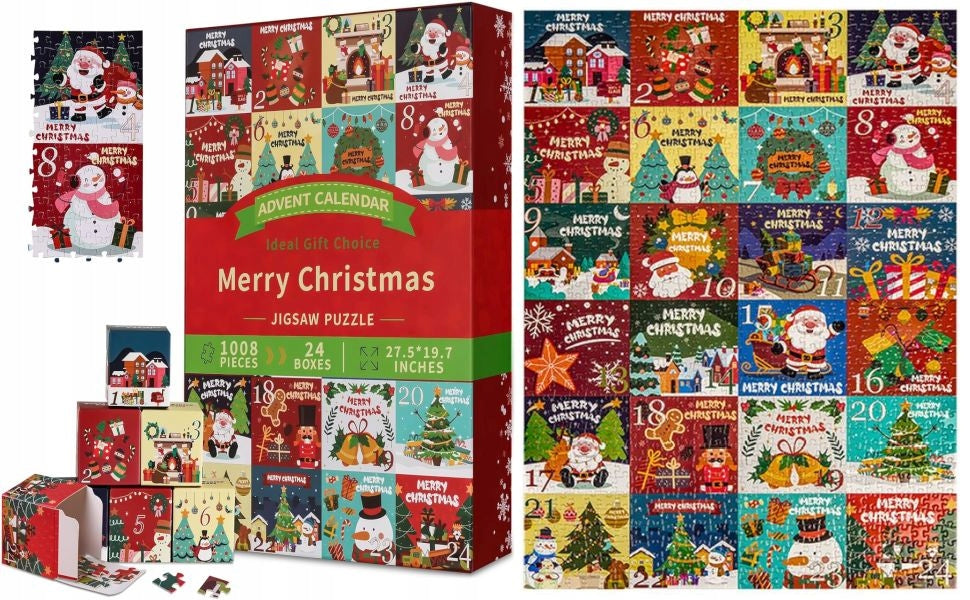 ADVENT CALENDAR CHRISTMAS THEMES 24x puzzle Puzzle 1008 element.Q55