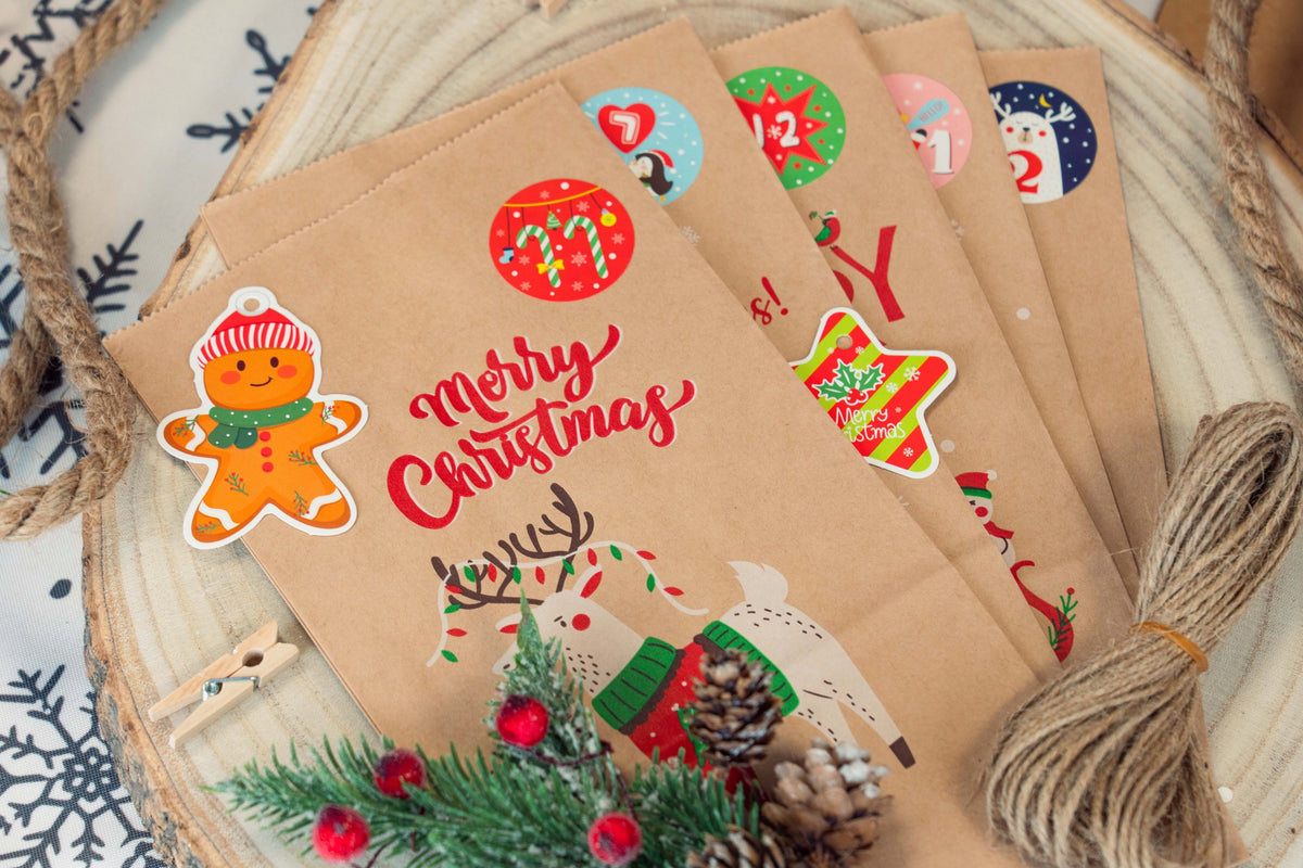 ADVENT CALENDAR DIY ECO HANDBAGS PRINT CHRISTMAS STICKERS DO IT YOURSELF Manufacturer code KALENDARZ019