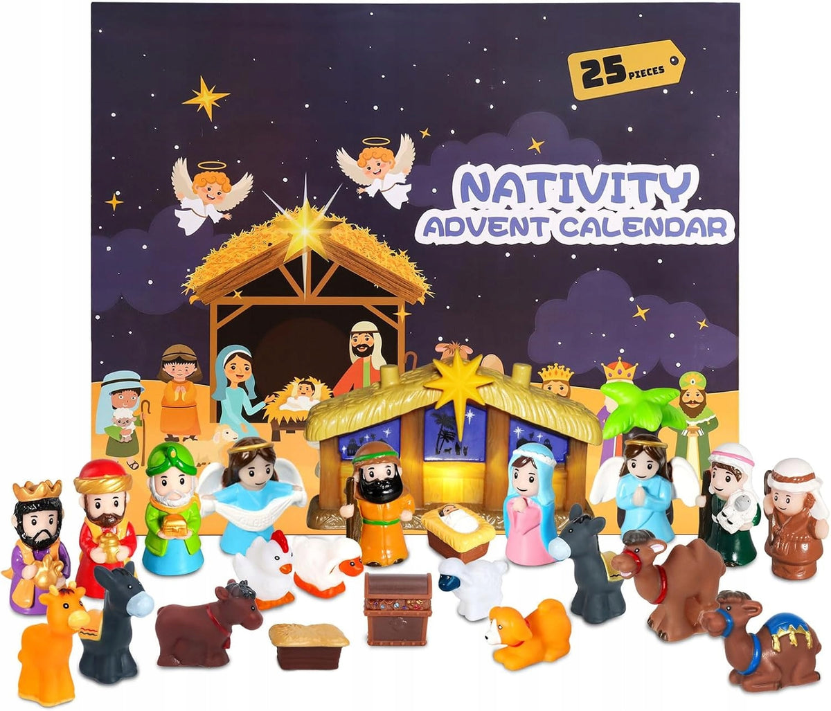 ADVENT CALENDAR FIGURINES + NATIVITY SCENE ILLUMINATED 24 ELEMENTS GP5