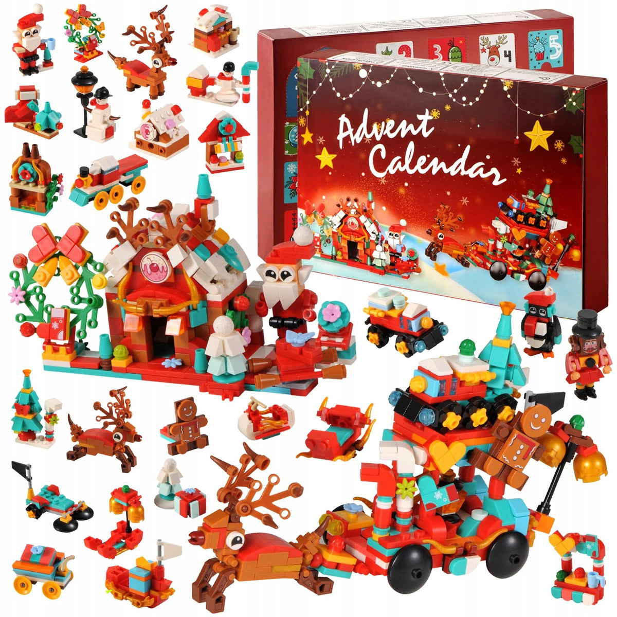 ADVENT CALENDAR FOR CHILDREN BUILDING BLOCKS 24 CHRISTMAS FIGURINES