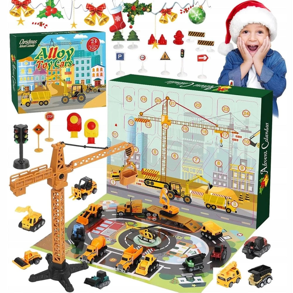 ADVENT CALENDAR FOR CHILDREN CONSTRUCTION SITE CARS MAP CAR GIFT Product weight with unit packaging 0.7 kg