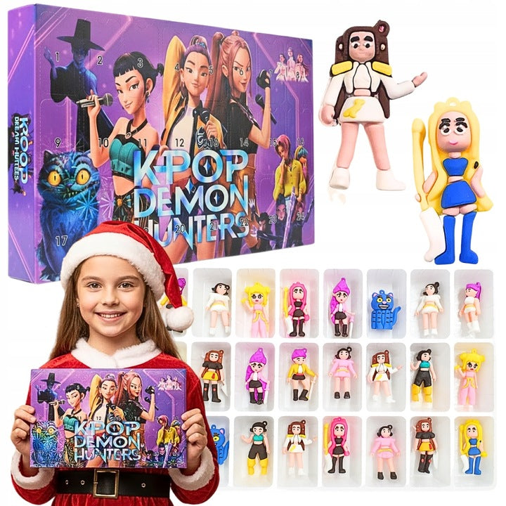ADVENT CALENDAR K-POP HUNTERS RUMI ZOEY MIRA HUNTERS 24 FIGURINES KEYCHAINS Brand 100