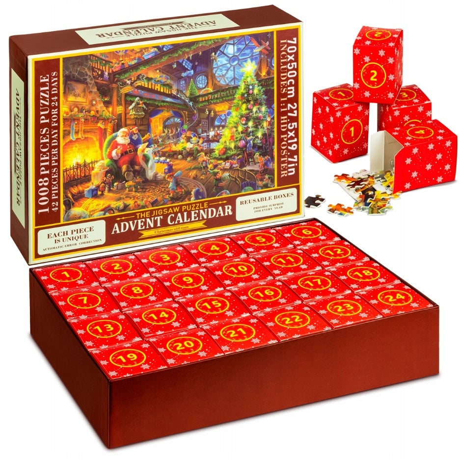ADVENT CALENDAR PUZZLE CHRISTMAS PAINTING FOR CHRISTMAS 24 BOXES Manufacturer code PUZZLE001