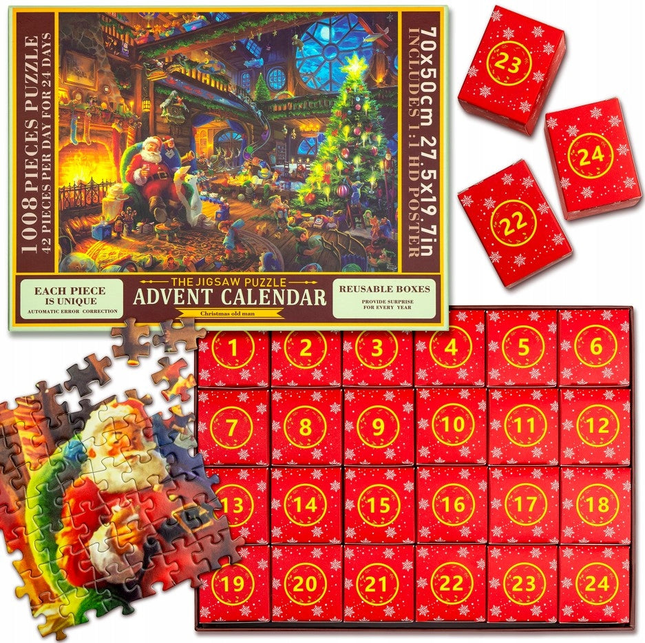 ADVENT CALENDAR PUZZLE CHRISTMAS PAINTING FOR CHRISTMAS 24 BOXES