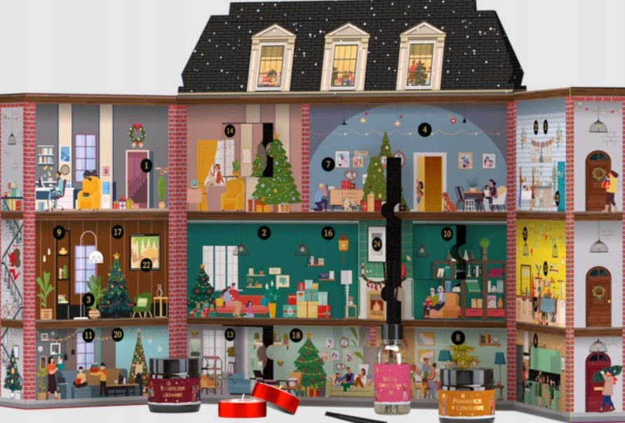ADVENT CALENDAR SCENTED CANDLES 24 WINDOWS HISKIN Home MERRY CHRISTMAS EAN (GTIN) 5905359809265