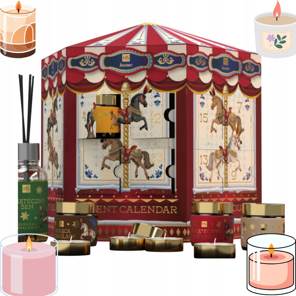 ADVENT CALENDAR SCENTED CANDLES DIFFUSER 24X HISKIN 2025 LUX