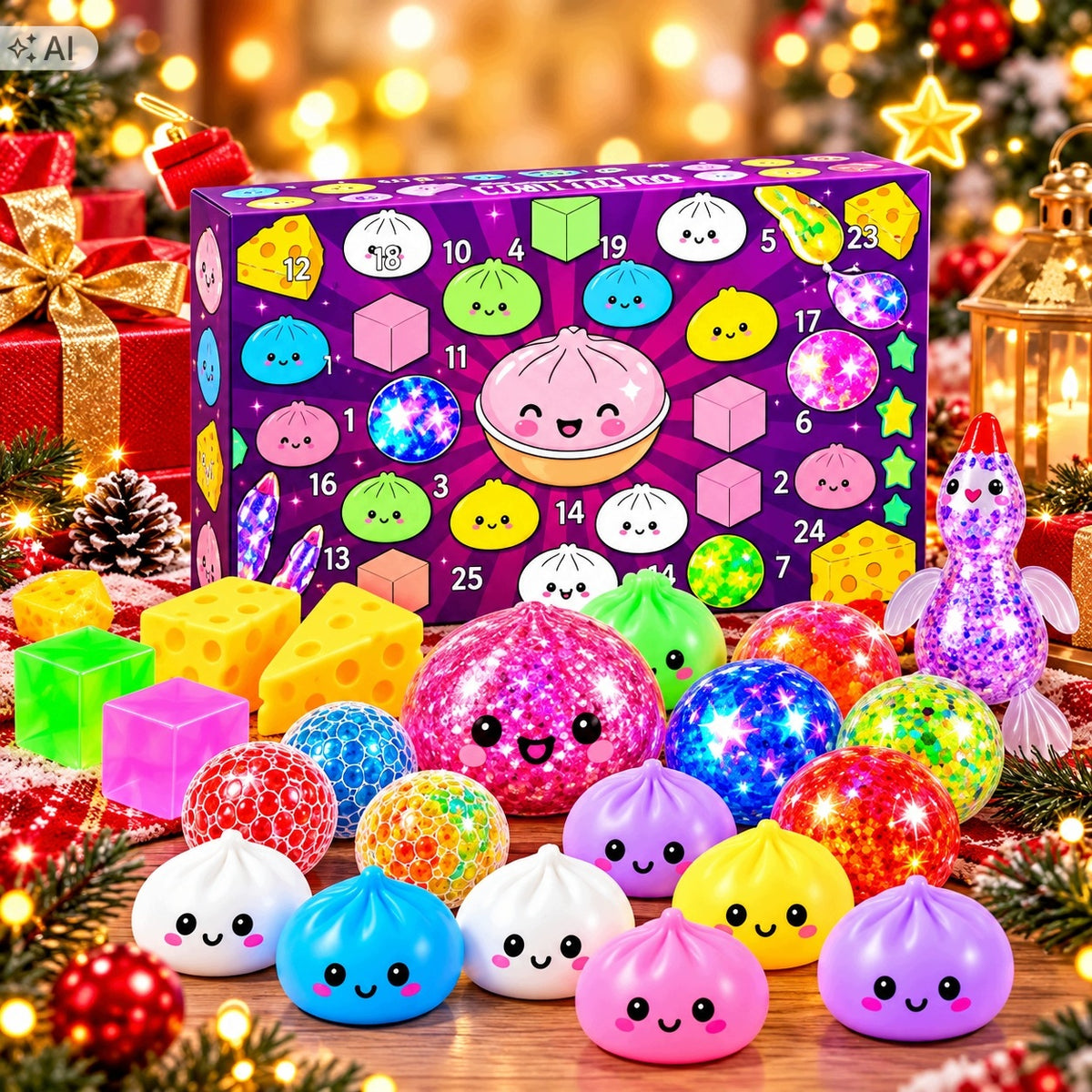 ADVENT CALENDAR SQUISHY 24 SQUISHIES ANTI-STRESS SURPRISE SET Manufacturer code KALENDARZ-ADWENTOWY-SQUISHY-24