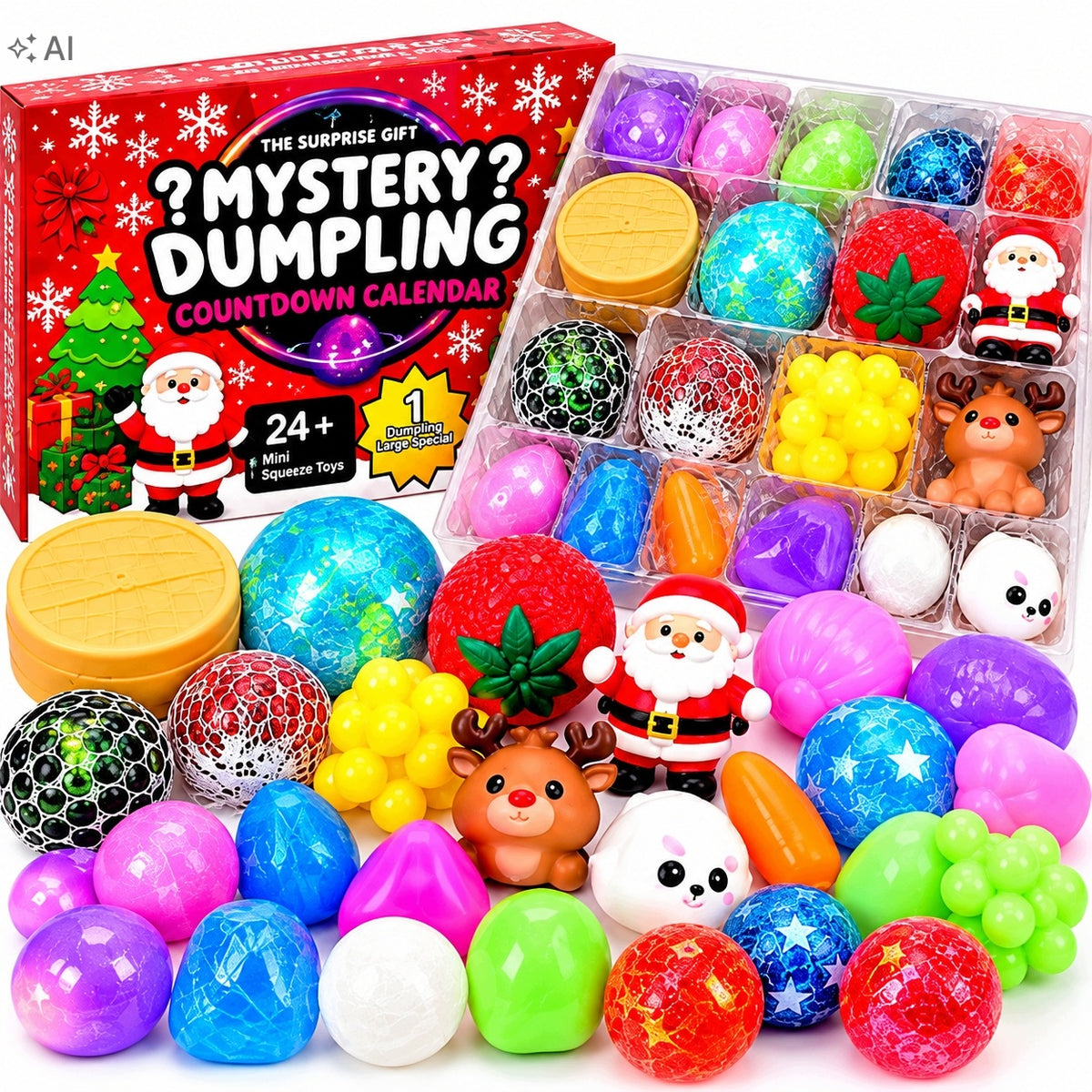 ADVENT CALENDAR SQUISHY 24 SQUISHIES ANTI-STRESS SURPRISE SET Packaging status original